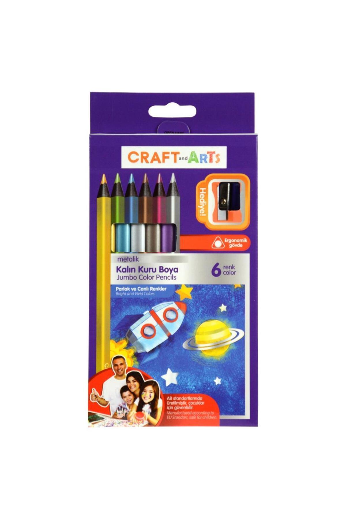 Craft and Arts Kuru Boya Jumbo Metalik 6'lı Paket