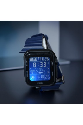 Qulothes SU GEÇİRMEZ Led Işıklı Dijital Kronometre Takvimli Sporcu Saati