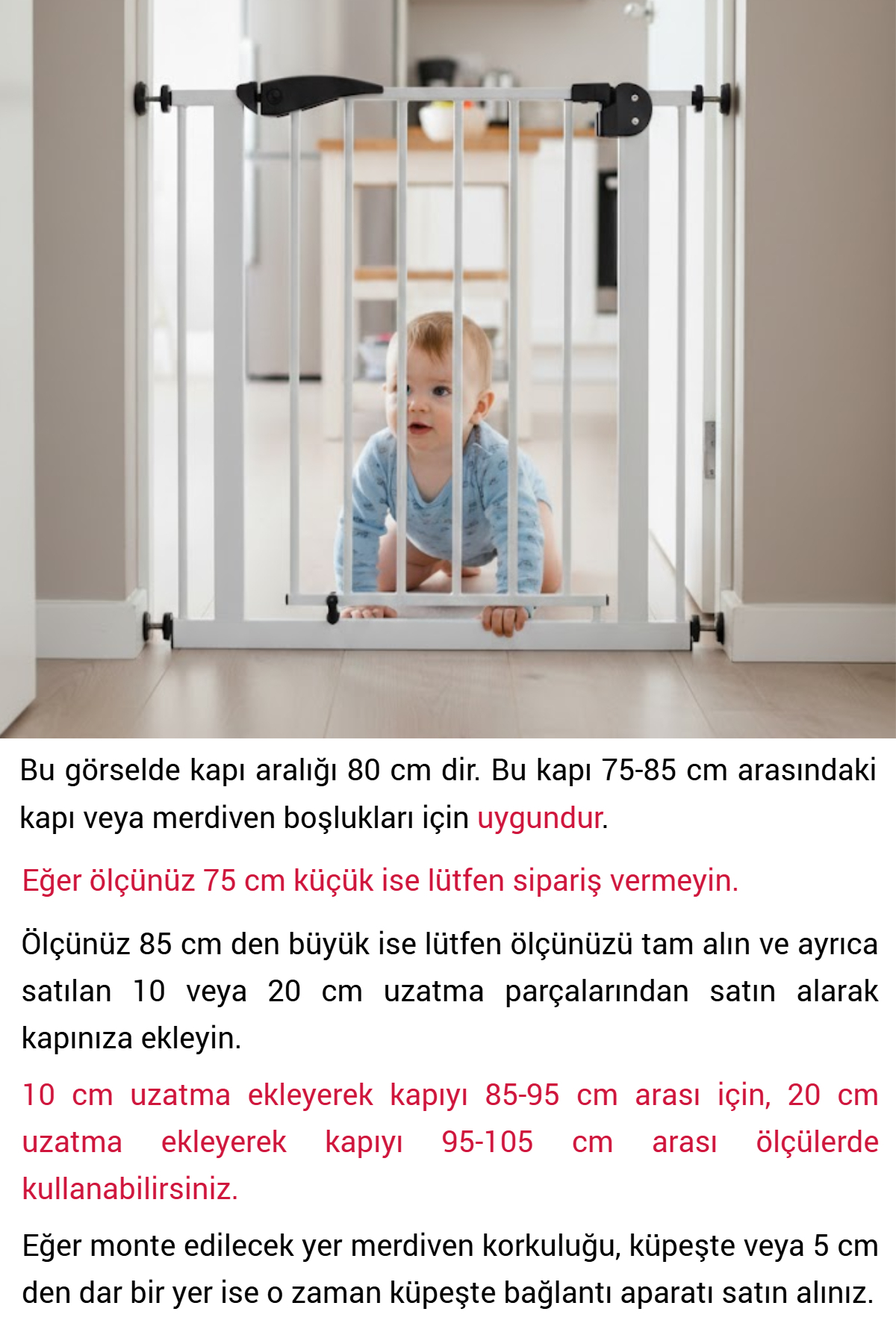 Baby Plus Beyaz Bebek Güvenlik Kapısı fotoğrafı 2 (önizleme)