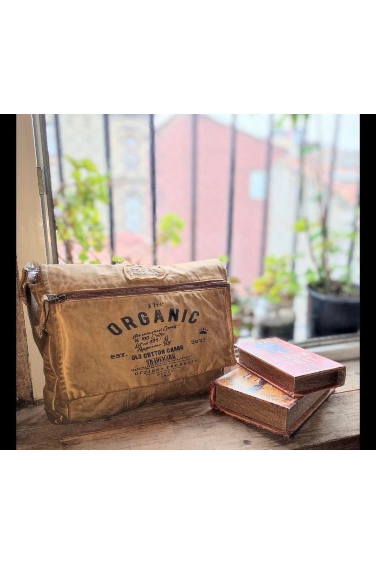 Old Cotton  Salaş Omuz Çantası Pamuk Postacı Laptop Okul Seyahat Günlük Vintage Retro - Mulater Bag 8128 - Görsel 6