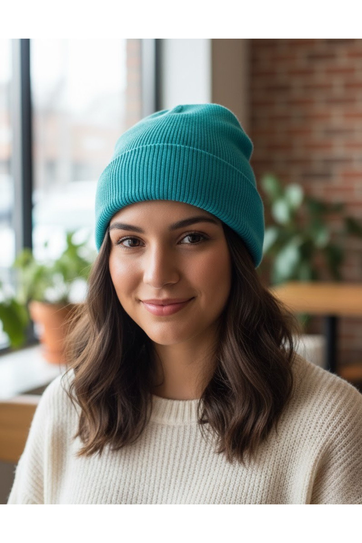 Light Turquoise Knitwear Beanie