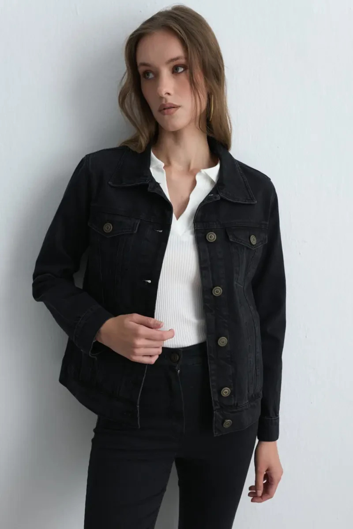 Gusto  Denim Black Ceket - Siyah - Görsel 2