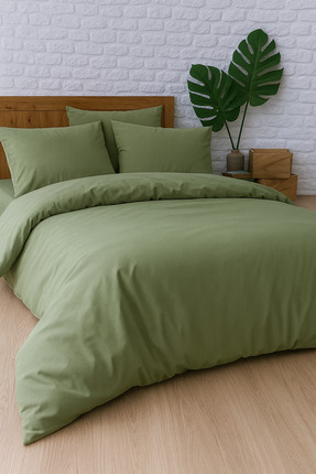 Home Elanhome %100 pamuk h.yeşil çift kişilik lastikli nevresim takımı yorgan...