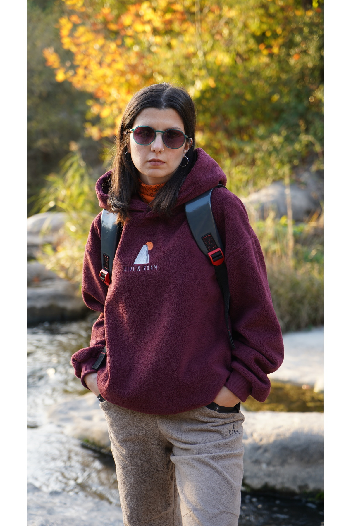 Hoodie Unisex Mountain Sherpa / Pompeii — زرشکی TYCD32BFC32A277500 — تصویر 3 از 6