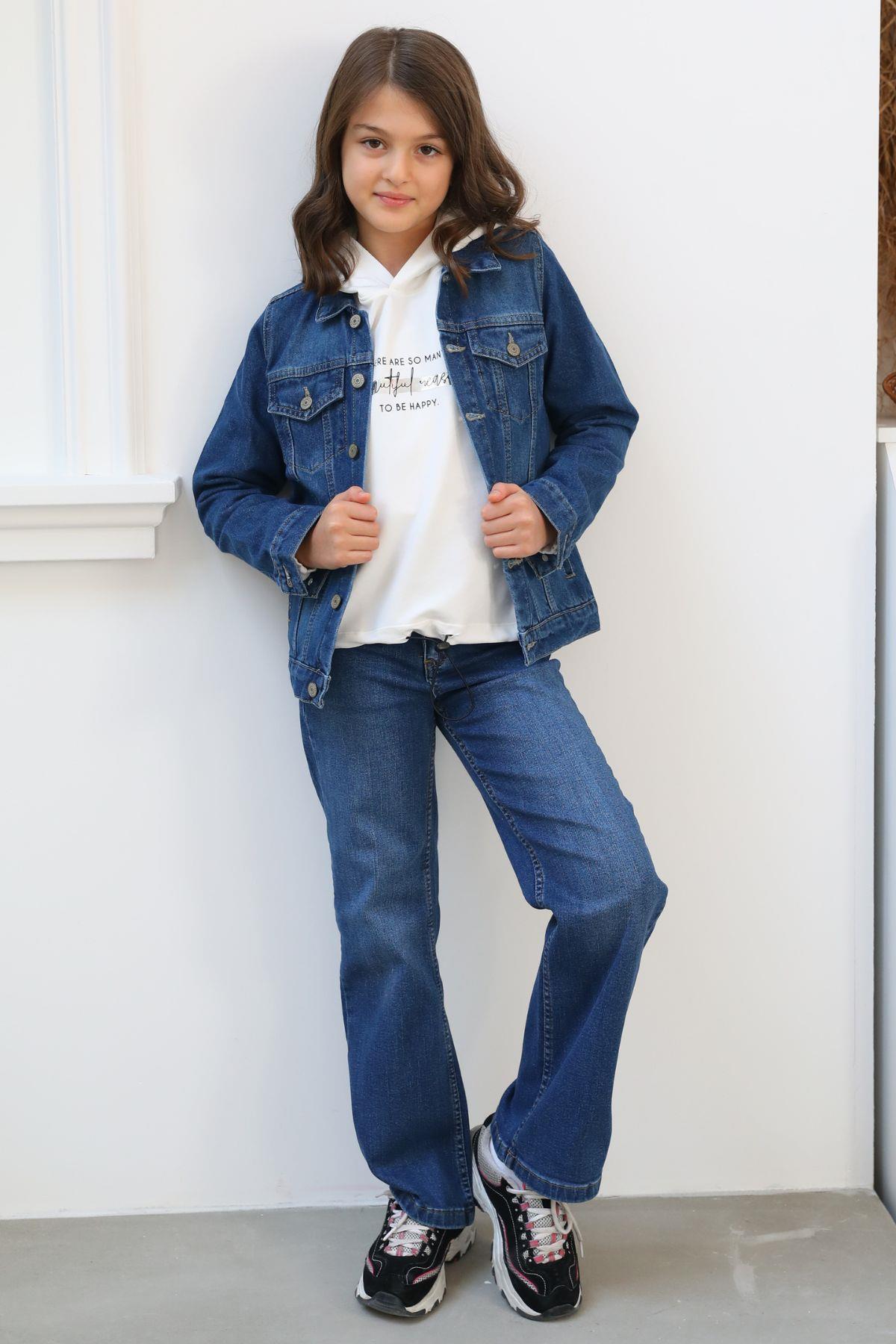 Mutlu Kids  Unisex Çocuk Kot Ceket - Görsel 3