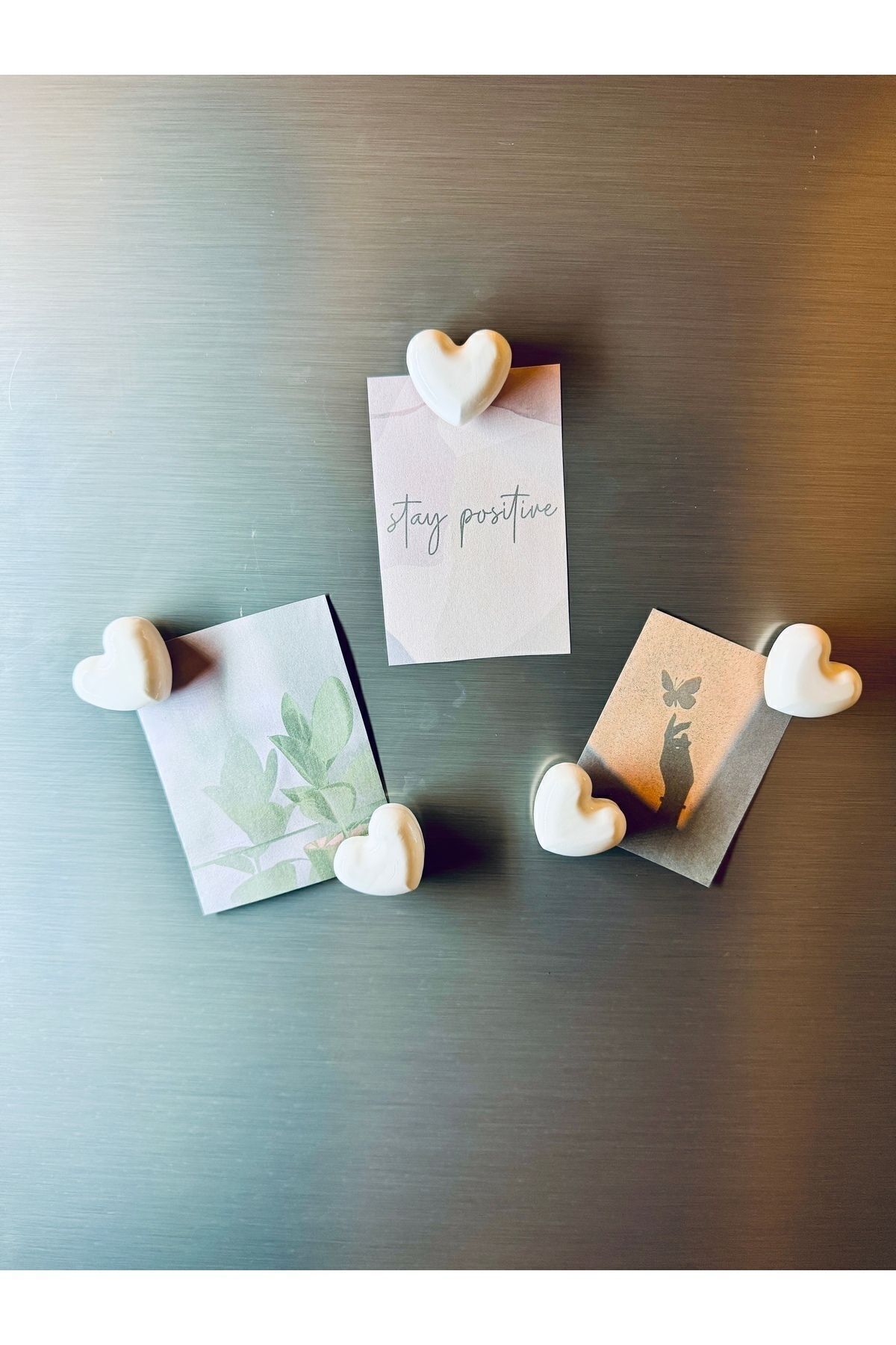 Gamy Crafts Magnet - Buzdolabı Magneti - Buzdolabı Süsü - 5’li Kalpli Magnet - Sevgililer Günü Hediyesi