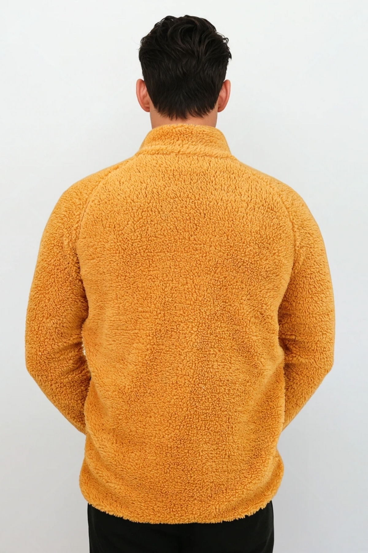 Softshell Yünlü Peluş Kürklü Kuzu Welsoft Ceket Kemik Fermuarlı 3 Cepli Detaylı (Tam Beden) — نارنجی KUZU-WELSOFT-CEKET — تصویر 7 از 8