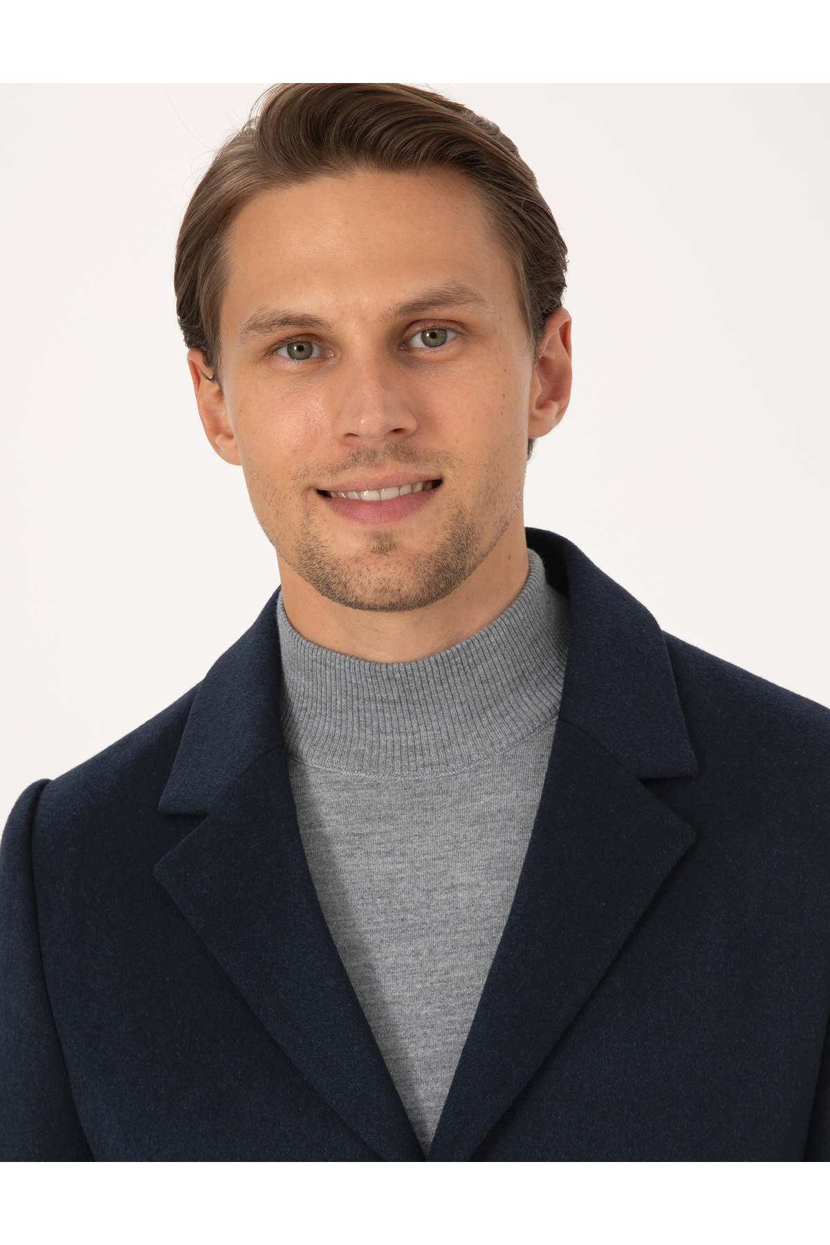 Pierre Cardin  Lacivert Ekstra Slim Fit Yün Karışımlı Kaşe Kaban 50297487-VR033 - Görsel 2