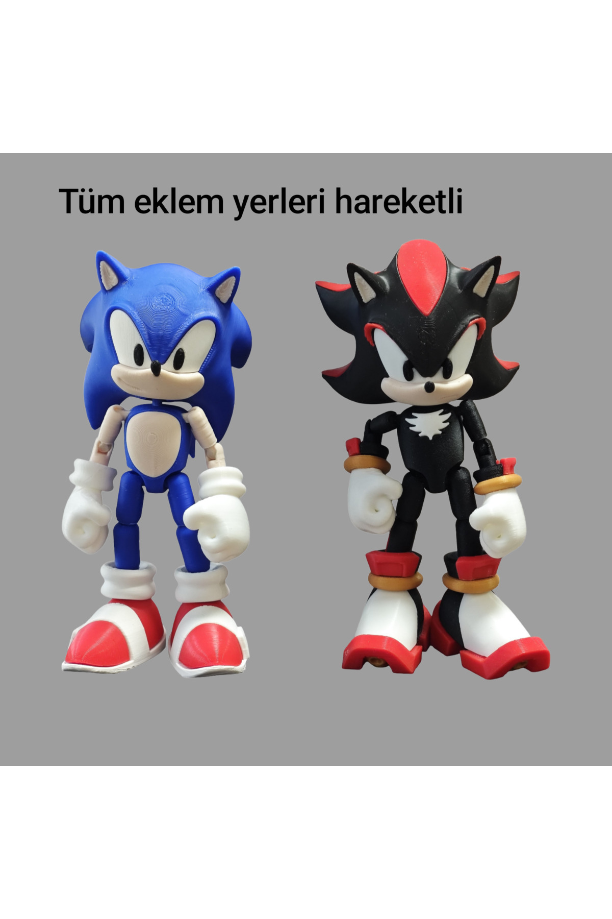 Workshopin3D 2'li Kirpi Sonic Film Karakteri Figürü tüm eklem yerleri hareketli 13cm