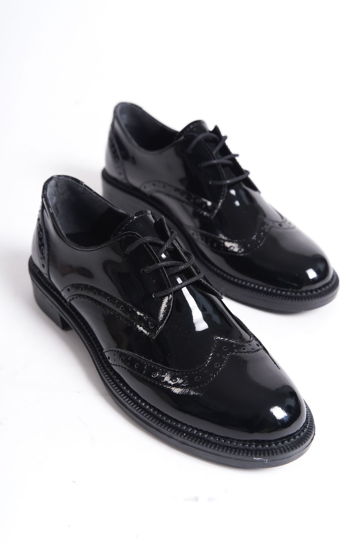 öz se shoes VULKAN Kadın Günlük Ayakkabı - Oxford Siyah Rugan görsel 2