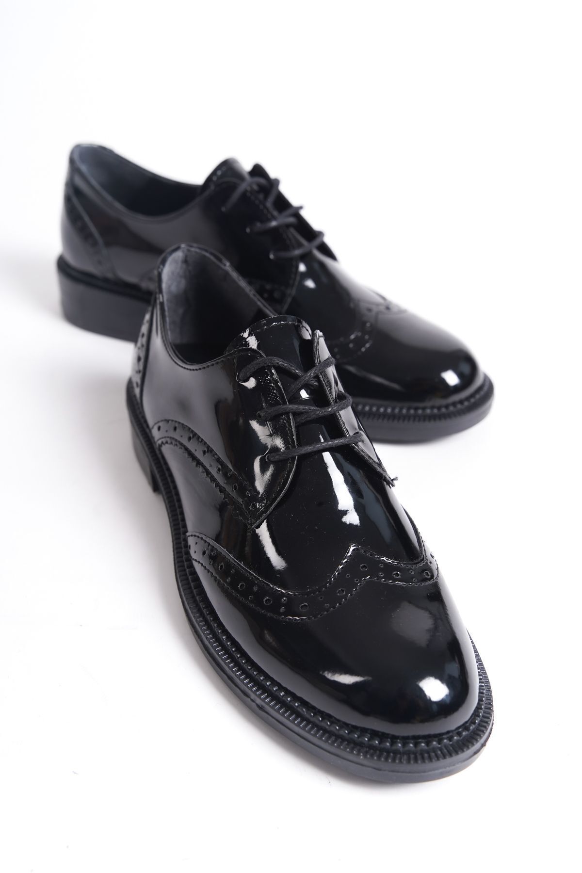 öz se shoes VULKAN Kadın Günlük Ayakkabı - Oxford Siyah Rugan görsel 5