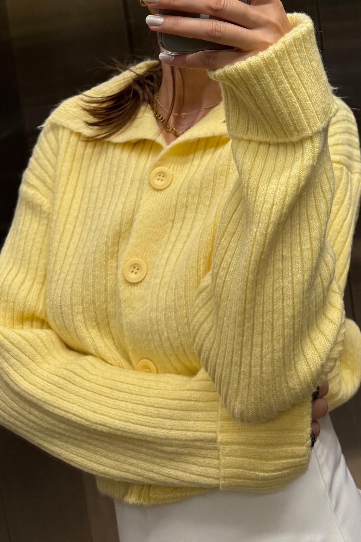 Noi Belis Basic Crop Yumuşak Dokulu Dik Yaka Triko Hırka AW25HI0004 görsel 5