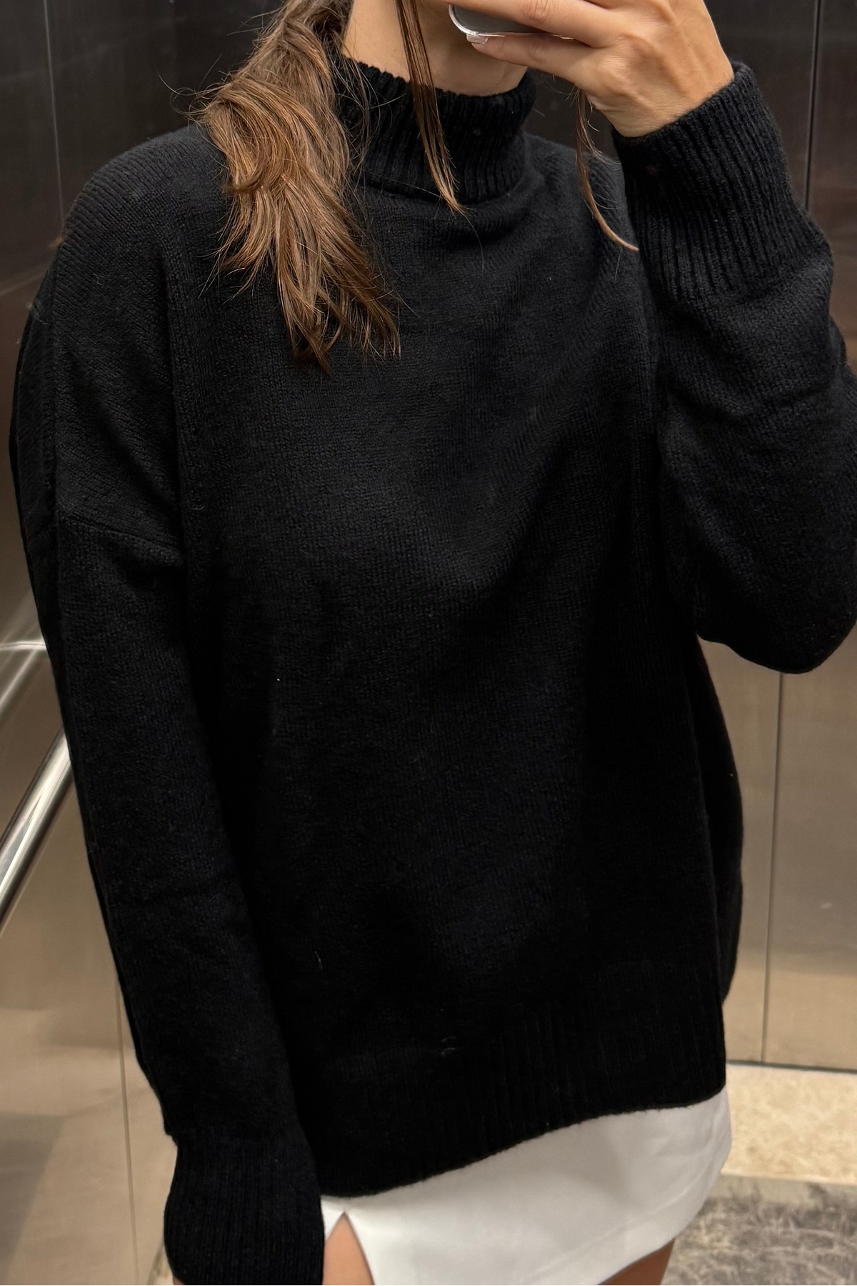 Noi Belis  Basic Dik Yaka Oversize Yumuşak Dokulu Triko Kazak AW25KZ0010 - Görsel 5