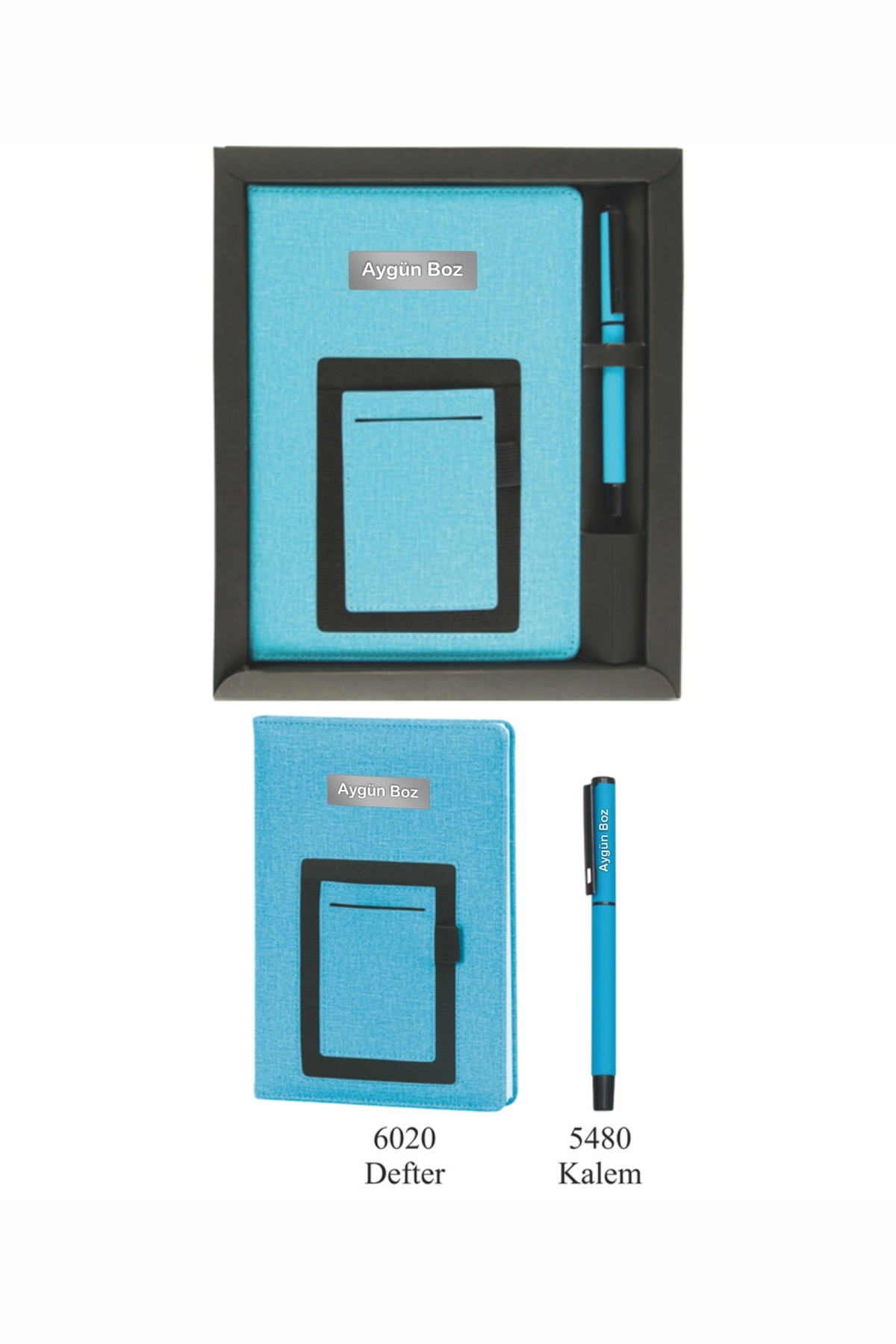 VIP Hediyelik Set - Defter ve Kalem - (2’li Kurumsal Hediye Seti) - 4205 Turkuaz