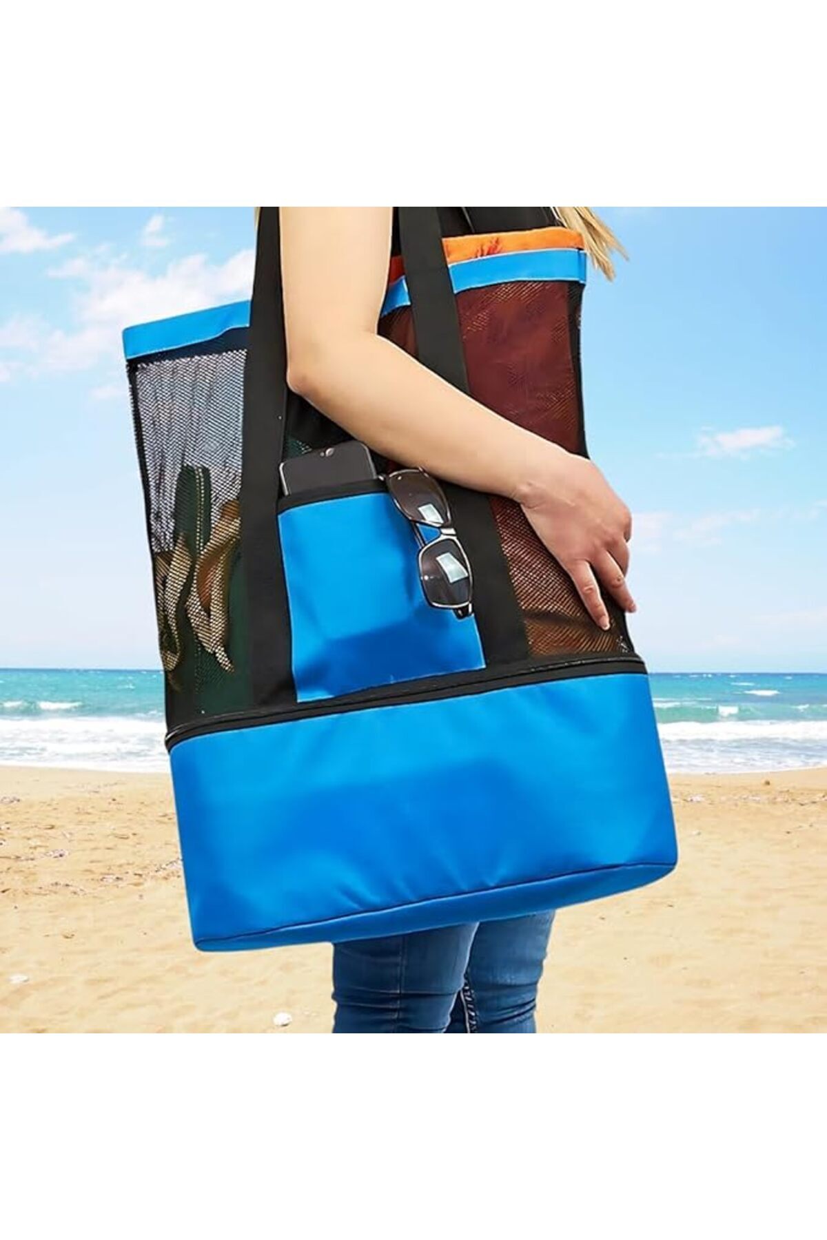 SoyluhanStore Soğuk Tutucu Buzluklu Termos Bölmeli Plaj Kamp Piknik Çantası