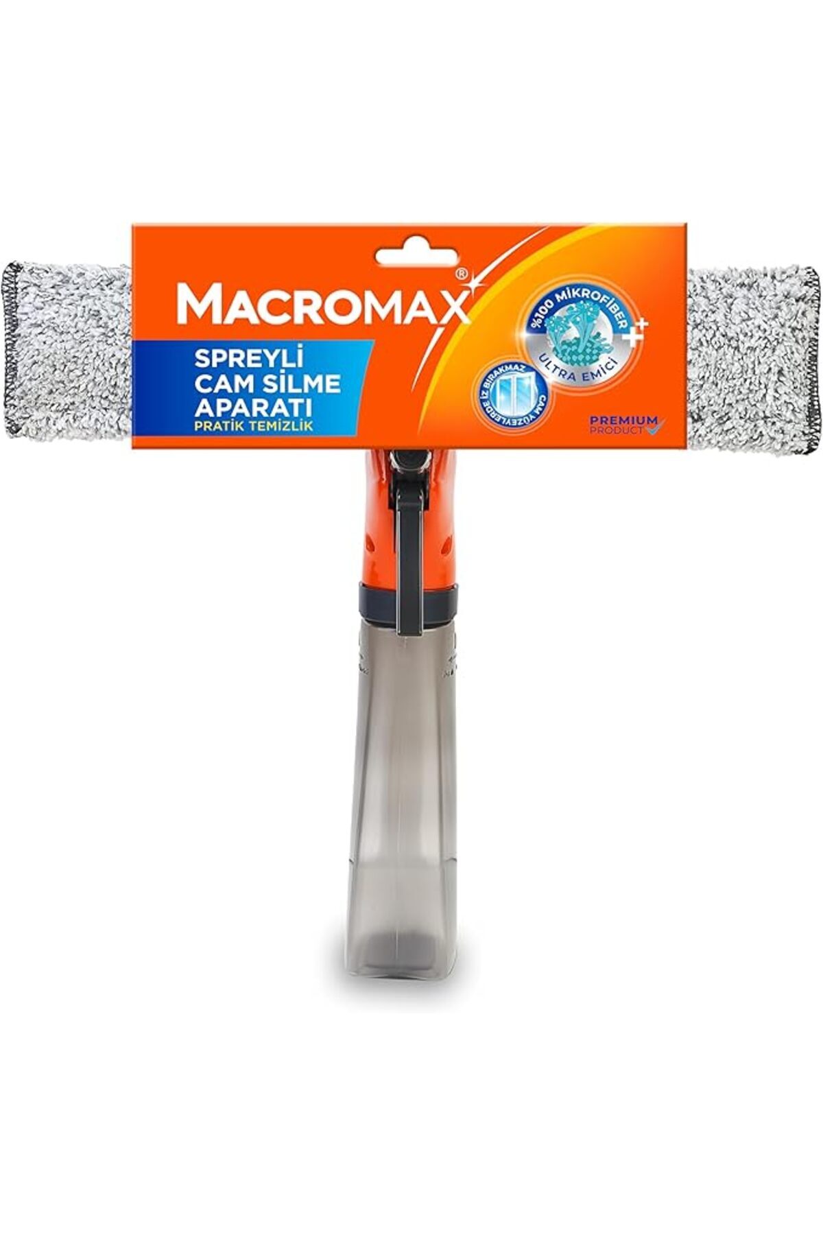 SoyluhanStore Spreyli Cam Silme Aparatı, 3'ü 1 Arada Çekpaslı ve Mikrofiberli Camsil, İz Bırakmaz