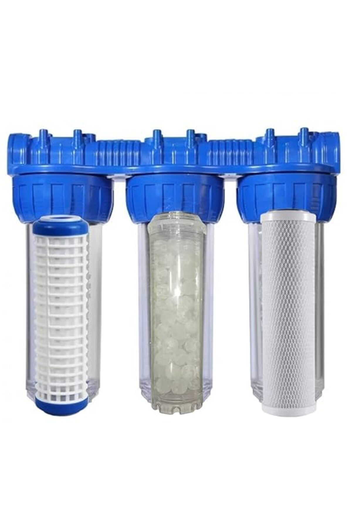 yenibagshop Bina Girişi Su Arıtma 3 Lü Filtre Seti - Daire Girişi Su Filtresi