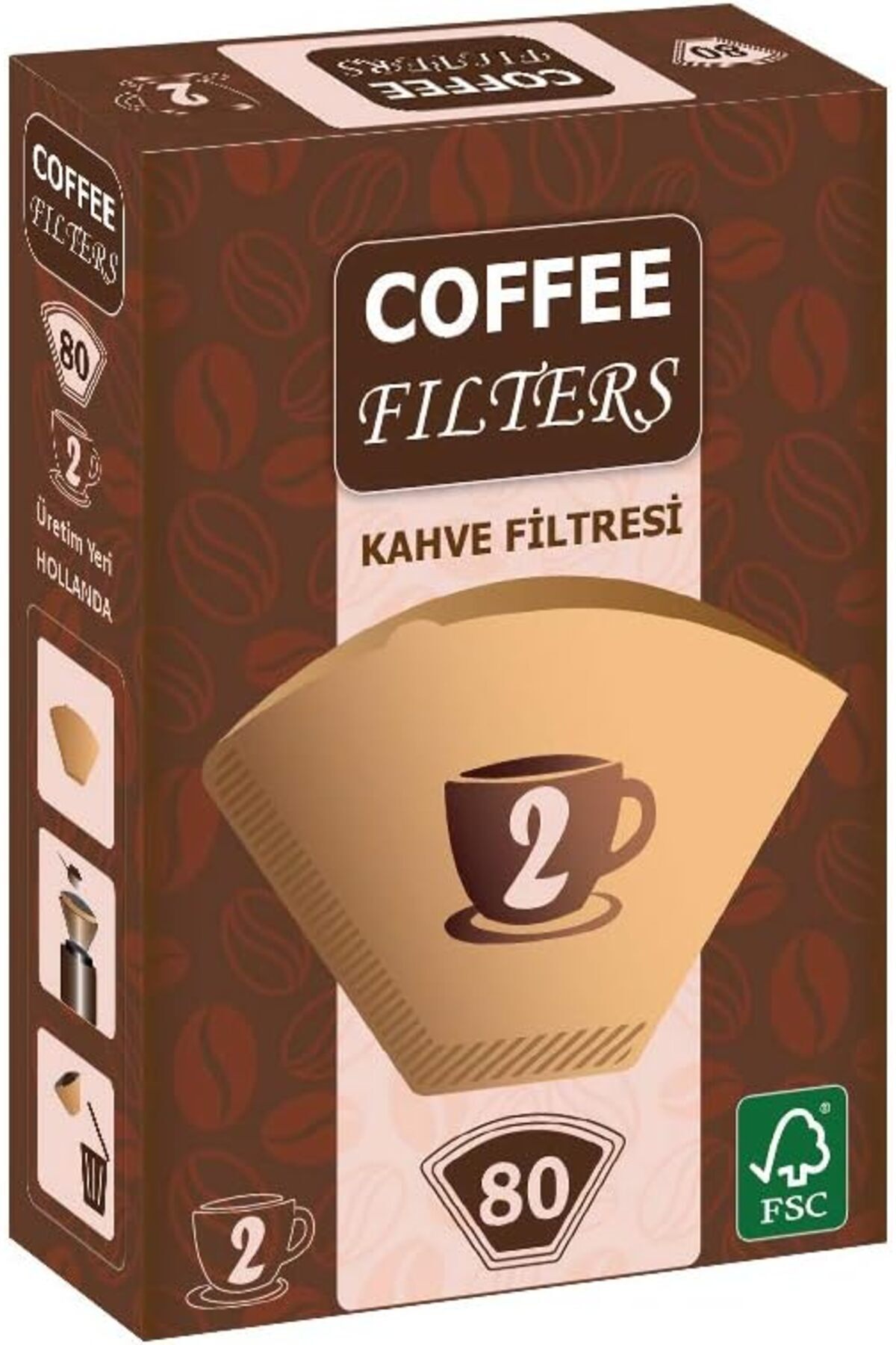 yenibagshop Filters Filtre Kahve Kağıdı 80'li Brown 1X2