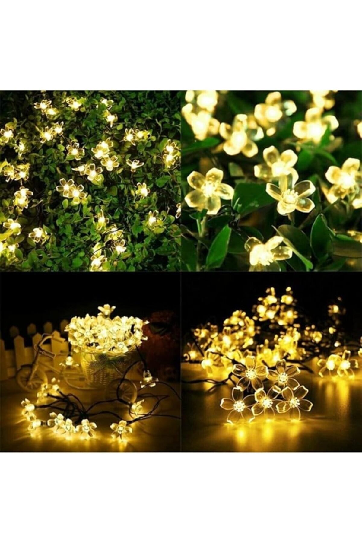 SoyluhanStore Desenli Solar Aydınlatma-30 Ledli Güneş Enerjili 2 Fonksiyonlu Günışığı Sarı Bahçe Led 1430