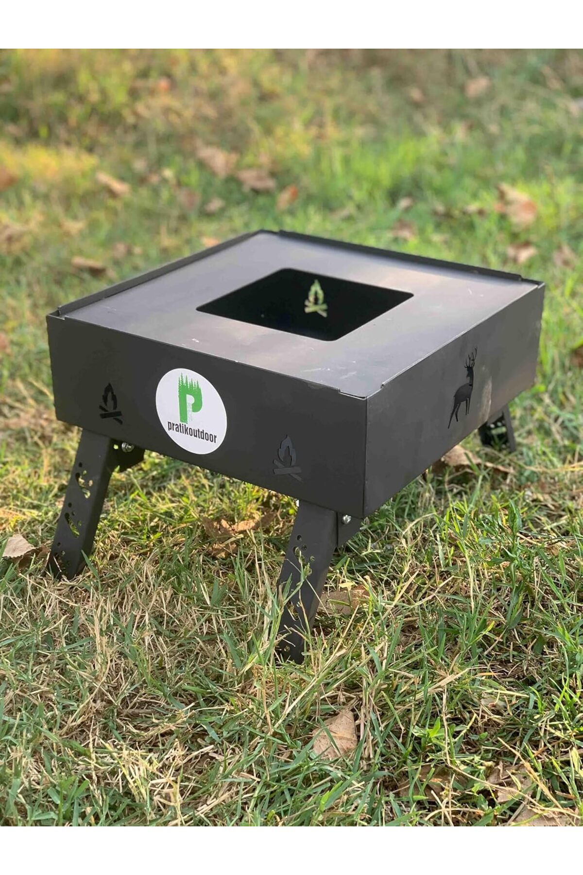 Shop a Way pratikoutdoor Katlanır Ayaklı Ateş Çukuru & Şömine Kare