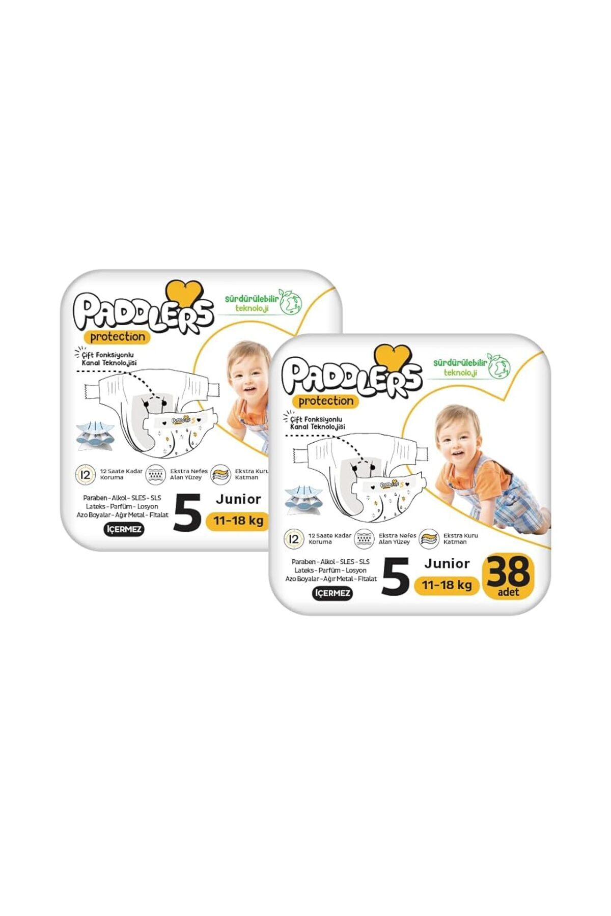 Hype Store Paddlers Protection Bebek Bezi 5 Numara Junior 76 Adet (11-18 Kg) 2'li Jumbo Set