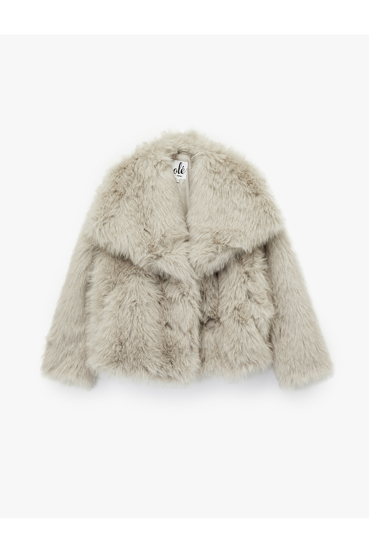 Koton  Suni Kürk Mont Oversize Geniş Yaka - Görsel 3