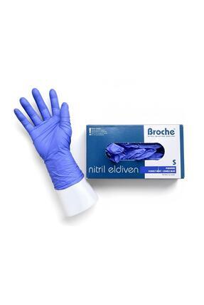 Broche TEK KULLANIMLIK PUDRASIZ NİTRİL ELDİVEN S BEDEN KOBALT MAVİ 100'LÜ