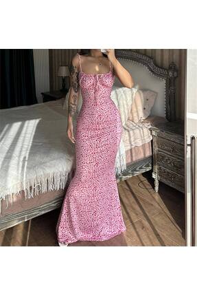 MODA NUR Çiçekli Bağlanabilir Askı Elbise