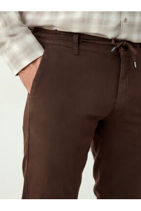 muzzo jeans Beli Lastikli Pamuklu Chino Pantolon