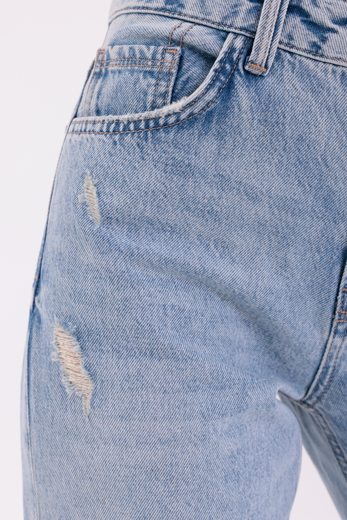 Darkly Jeans Kadın Açık Mavi Yüksek Bel Straight Fit Wide Leg Pantolon görsel 6
