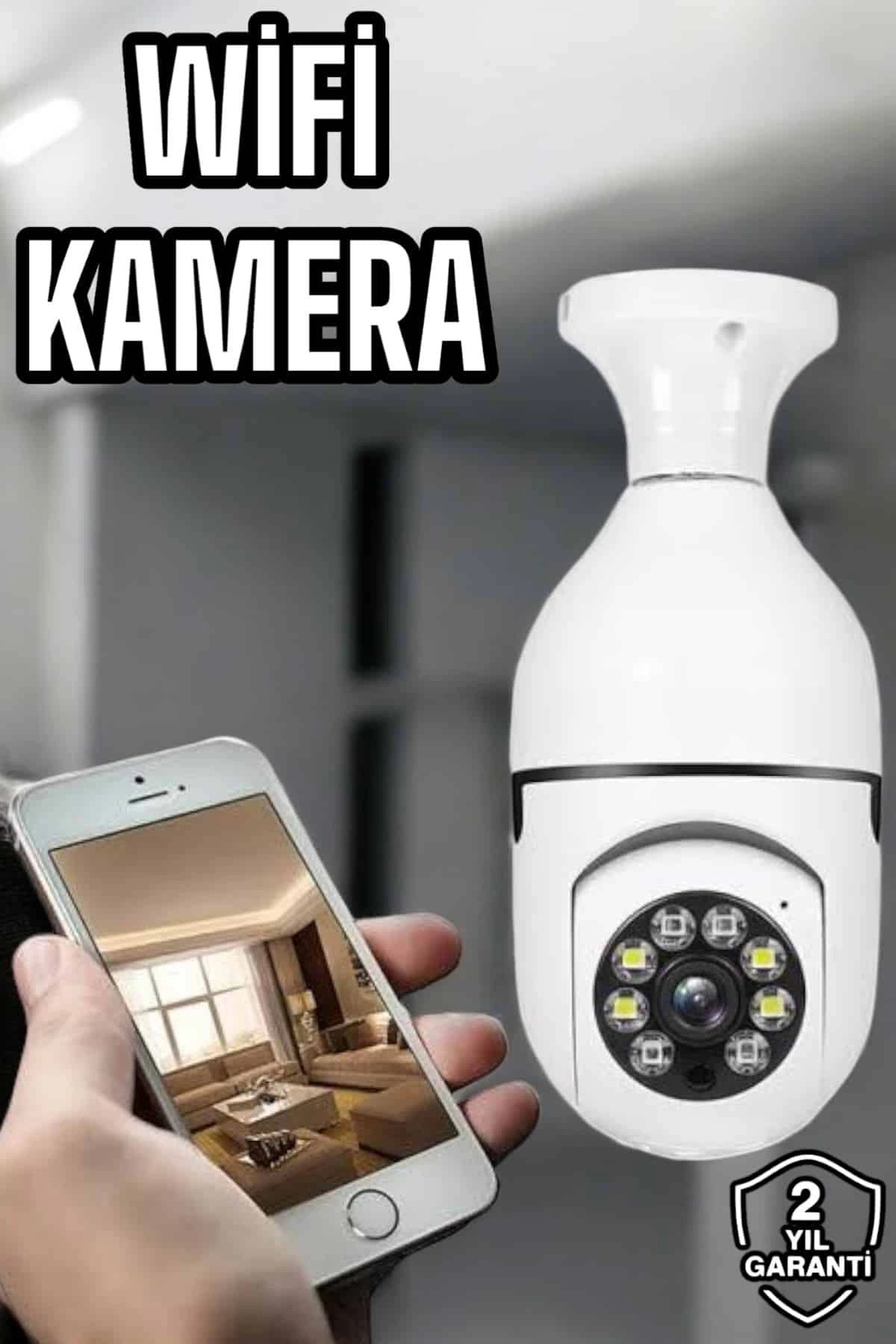 Kuzgun Ticaret BFS Ampul Görünümlü Güvenlik Kamerası Duylu Wifi Kamerası Dönebilen