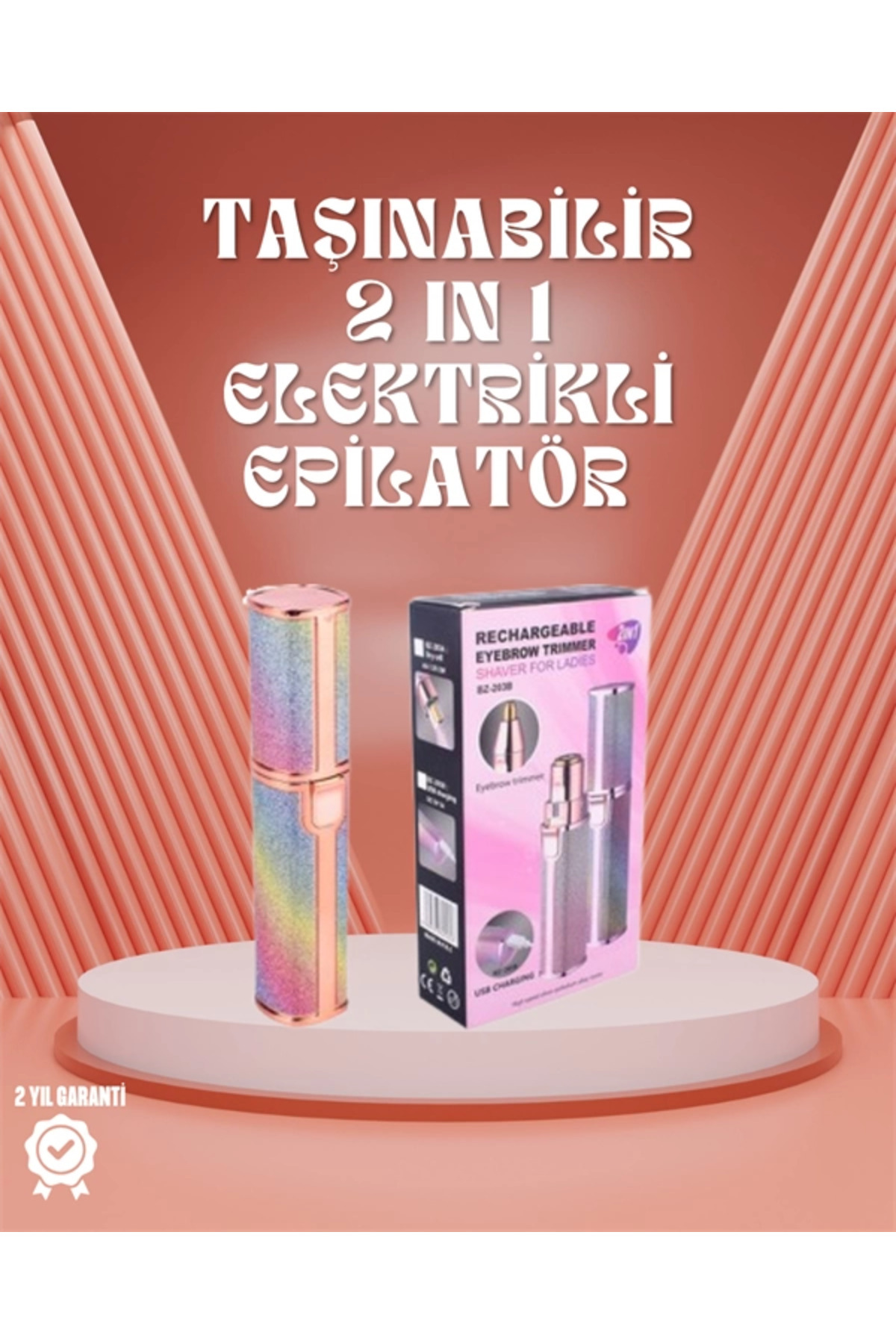 Lisinya BFS Paslanmaz Çelik Bıçaklı USB Epilatör – Kaş, Üst Dudak ve Çene Tüy Temizleyici