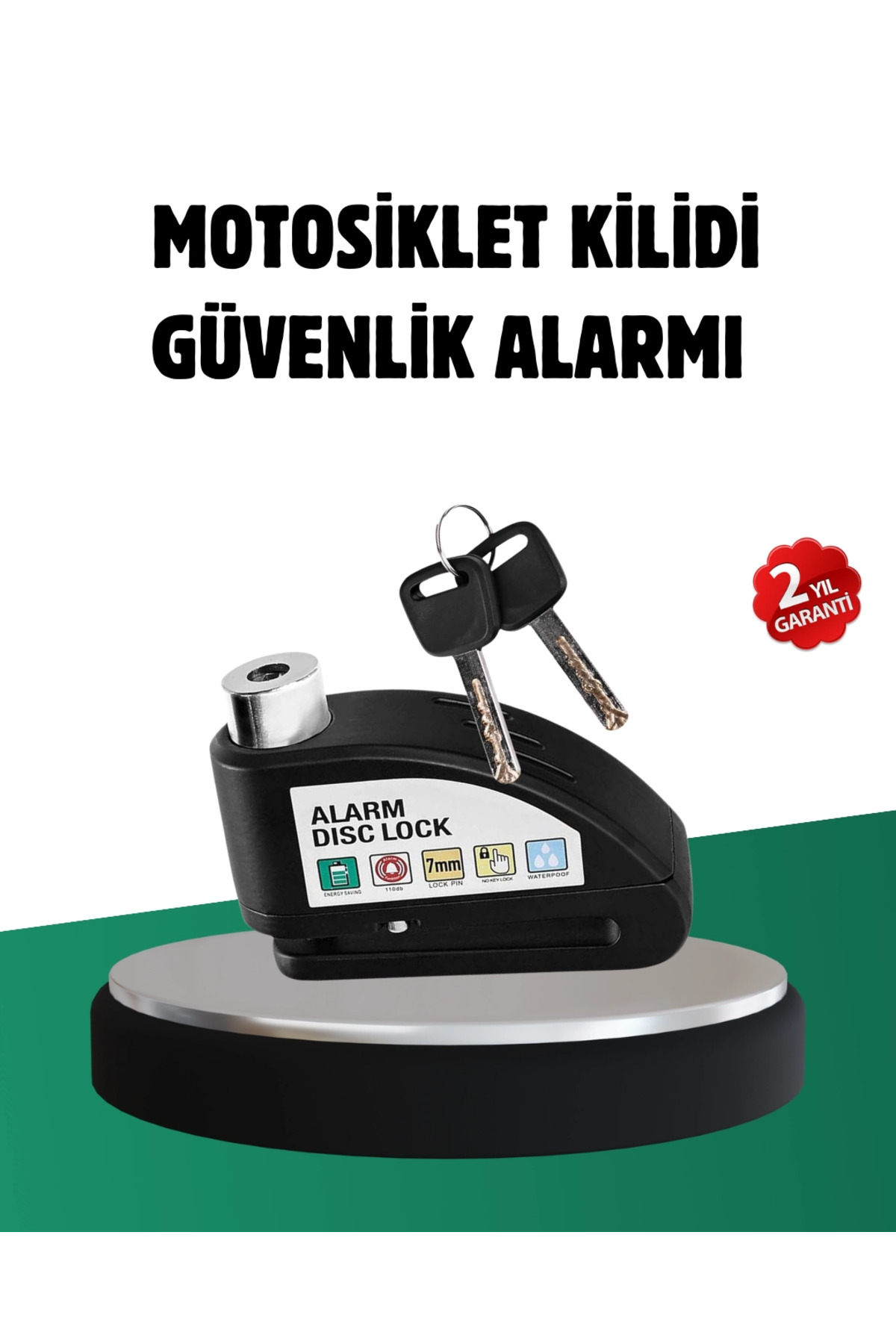 Kuzgun Ticaret BFS Titreşim Sensörlü Alarm Disk Kilidi Motosiklet Scooter Bisiklet