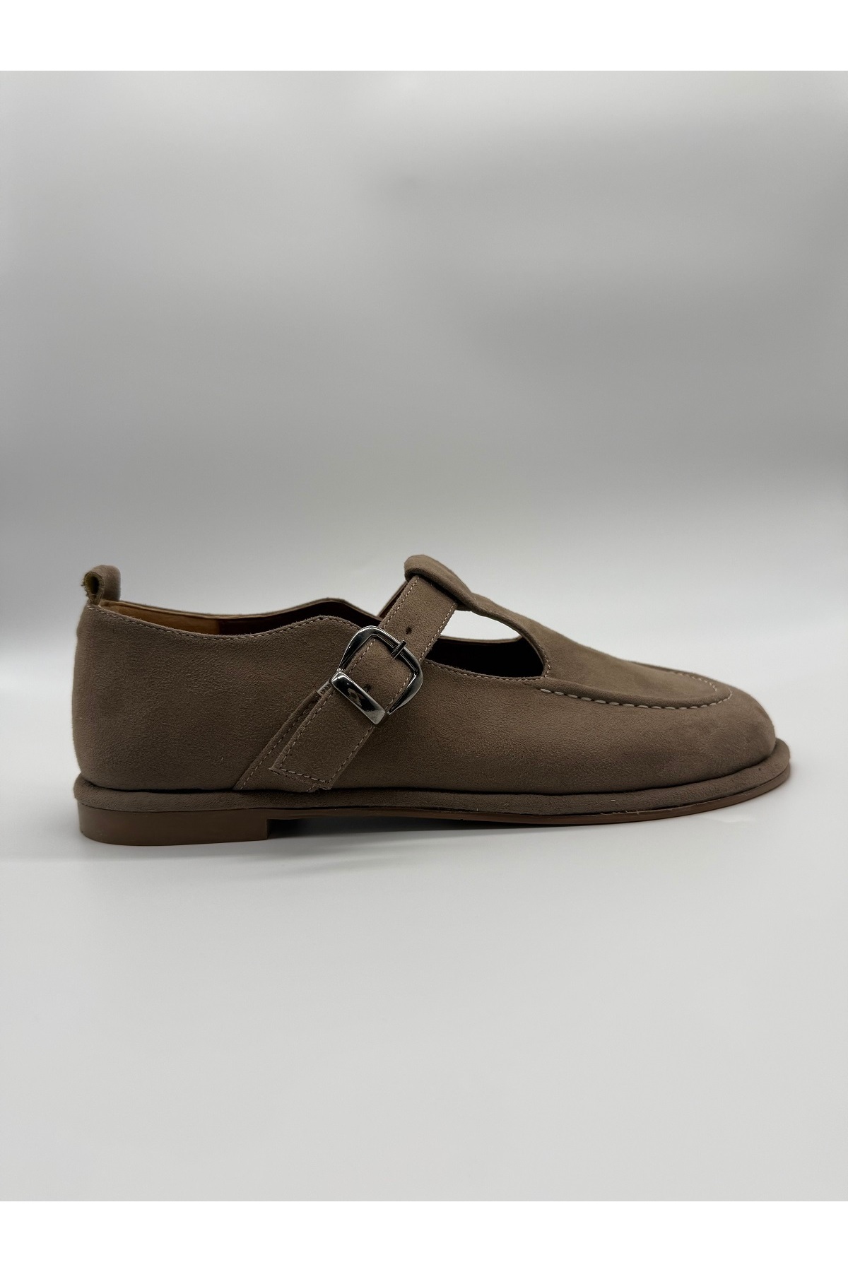 BURCU COLLECTİON ALİNA BANTLİ AYARLANABİLİR TOKA DETAYLI VİZON LOAFER görsel 7