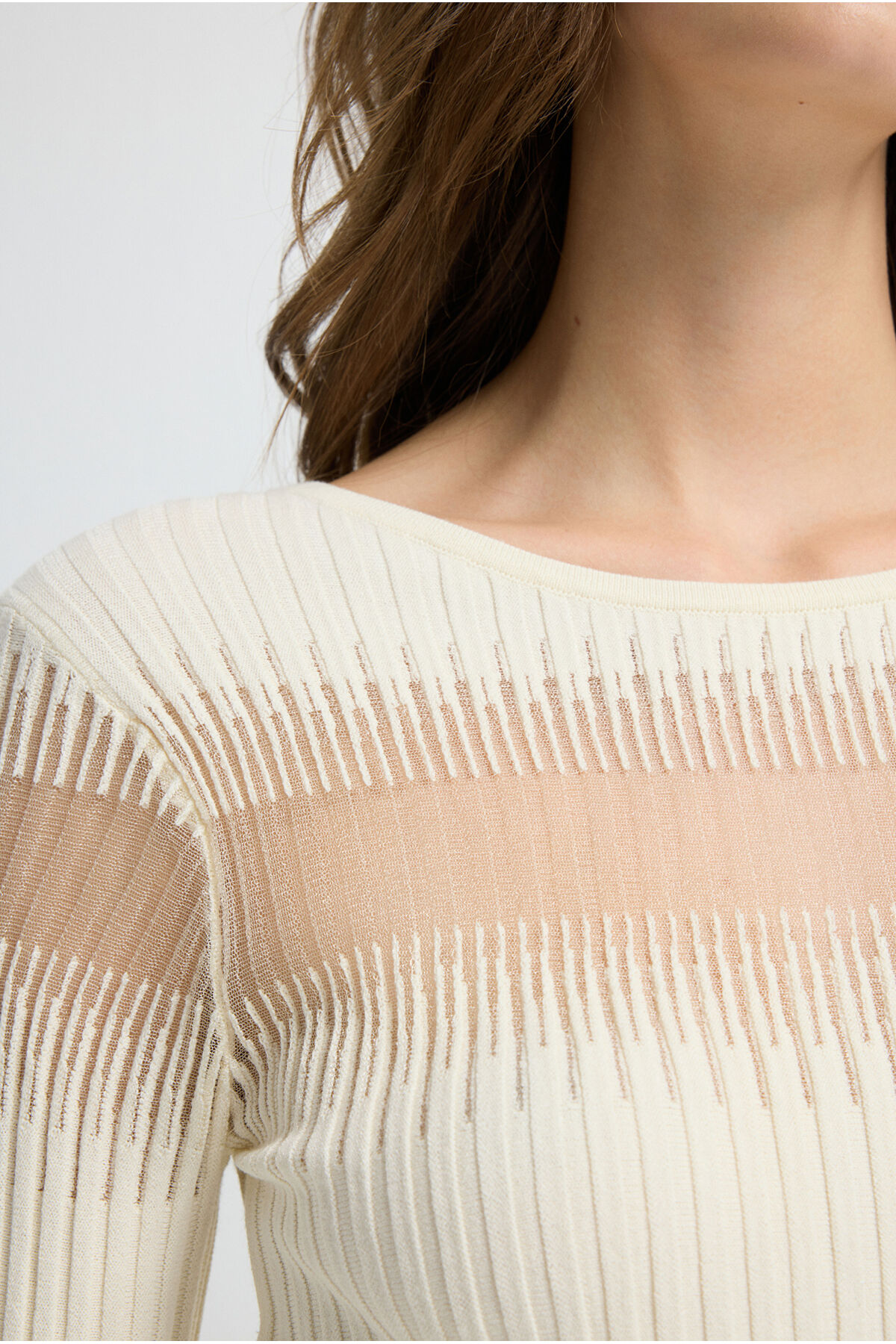 adL  Transparan Triko Kazak - Görsel 2