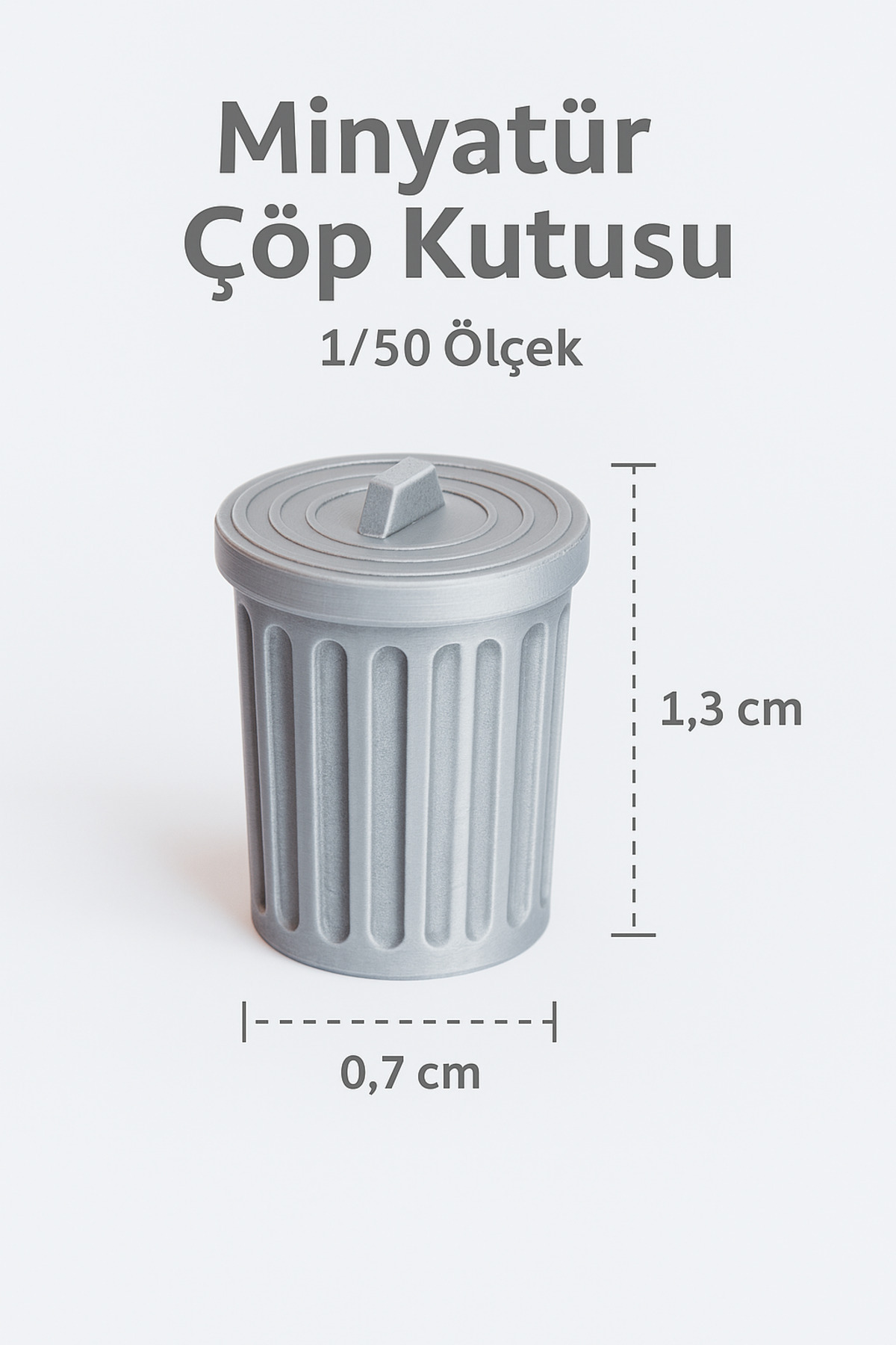 Köseoğlu 4 Adet Çöp Kutusu - Kovası - 1/50 Ölçekli 1:50 1,5 cm - Figür, Maket, Minyatür