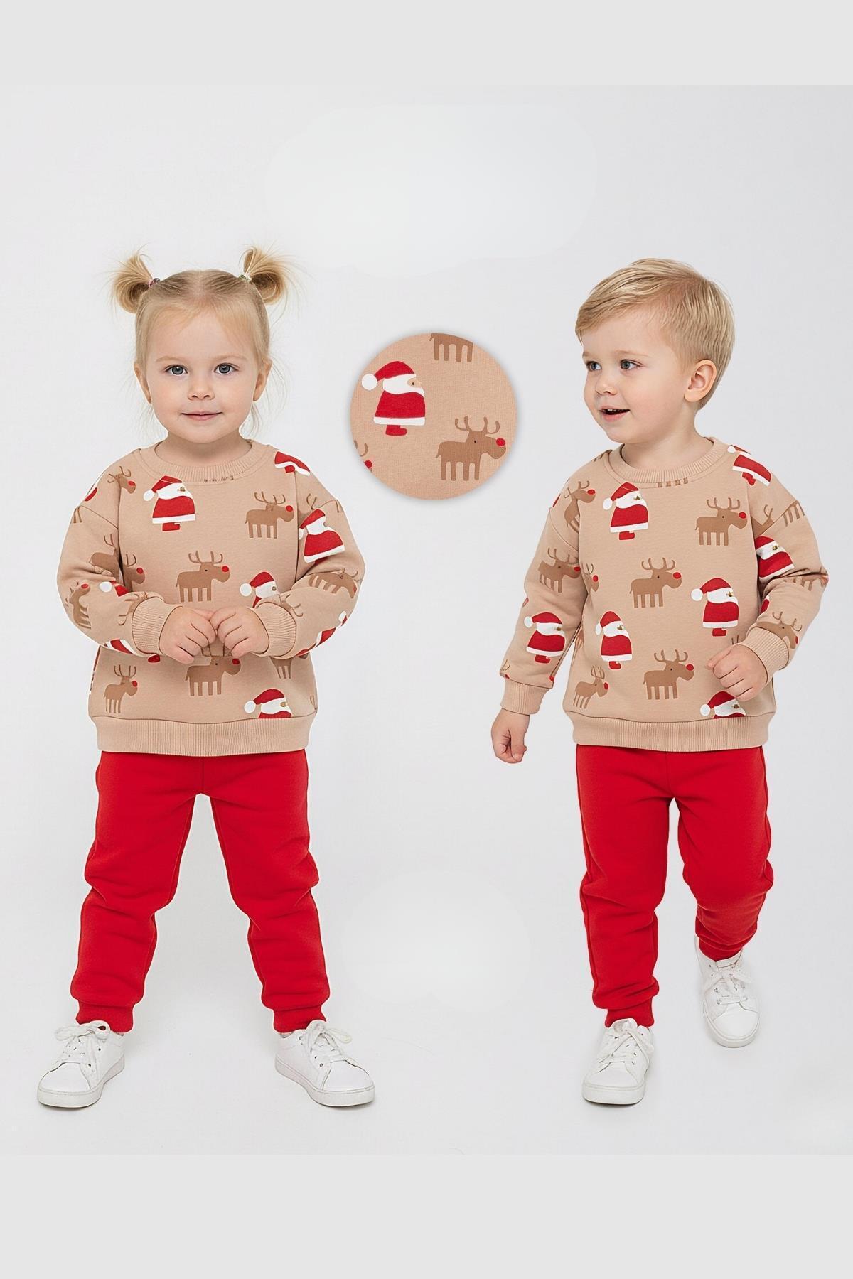 Bebek Yılbaşı Konsept Sweat Takım Noel Baba Unisex