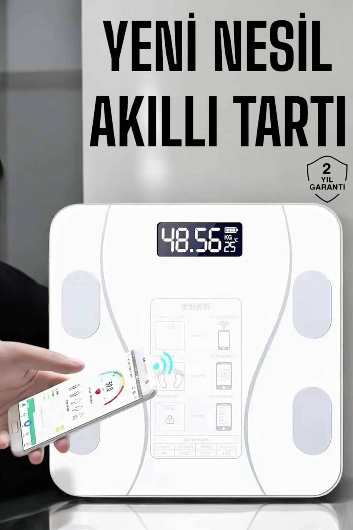 Lisinya BFS Tartı Baskül Dijital Elektronik Tartı Vücut Analiz Wifi Akıllı Yağ Ölçer
