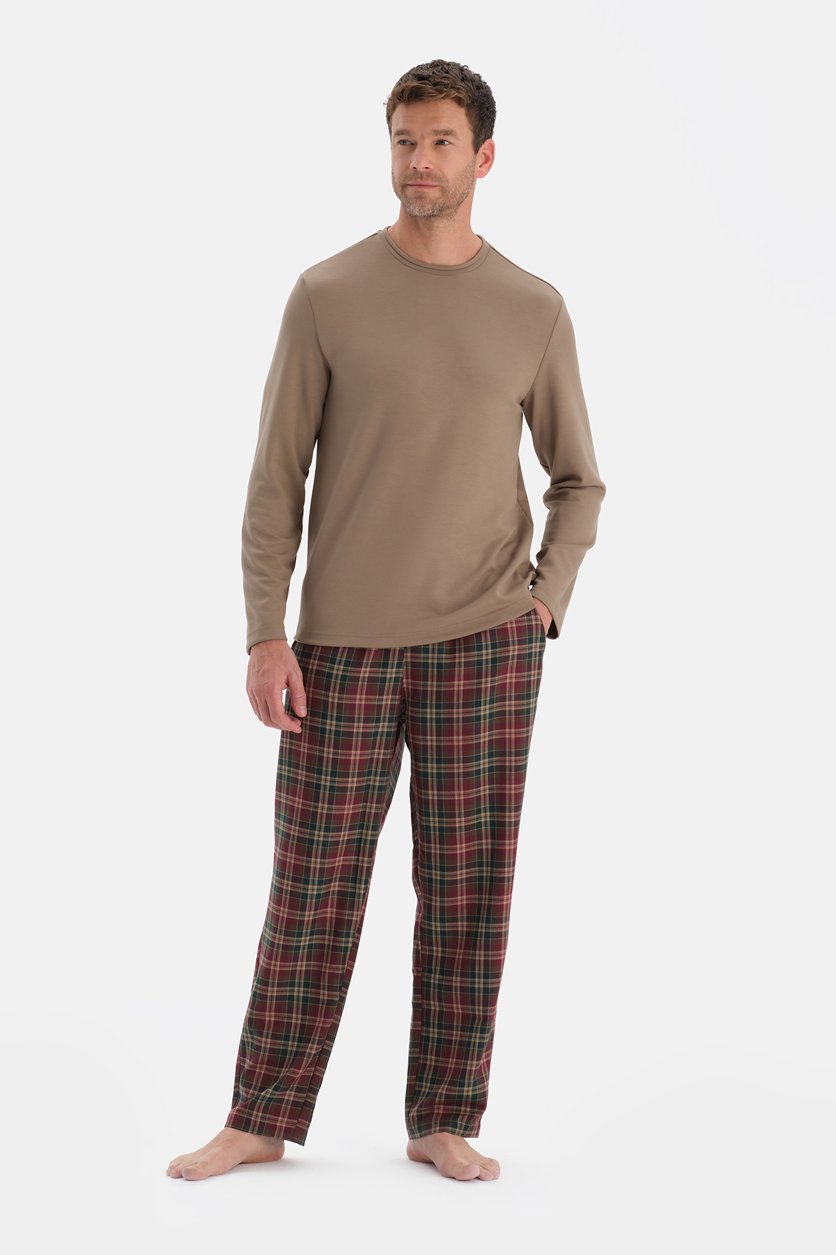 Dagi Sütlü Kahve Uzun Kollu Pijama Üst görsel 4