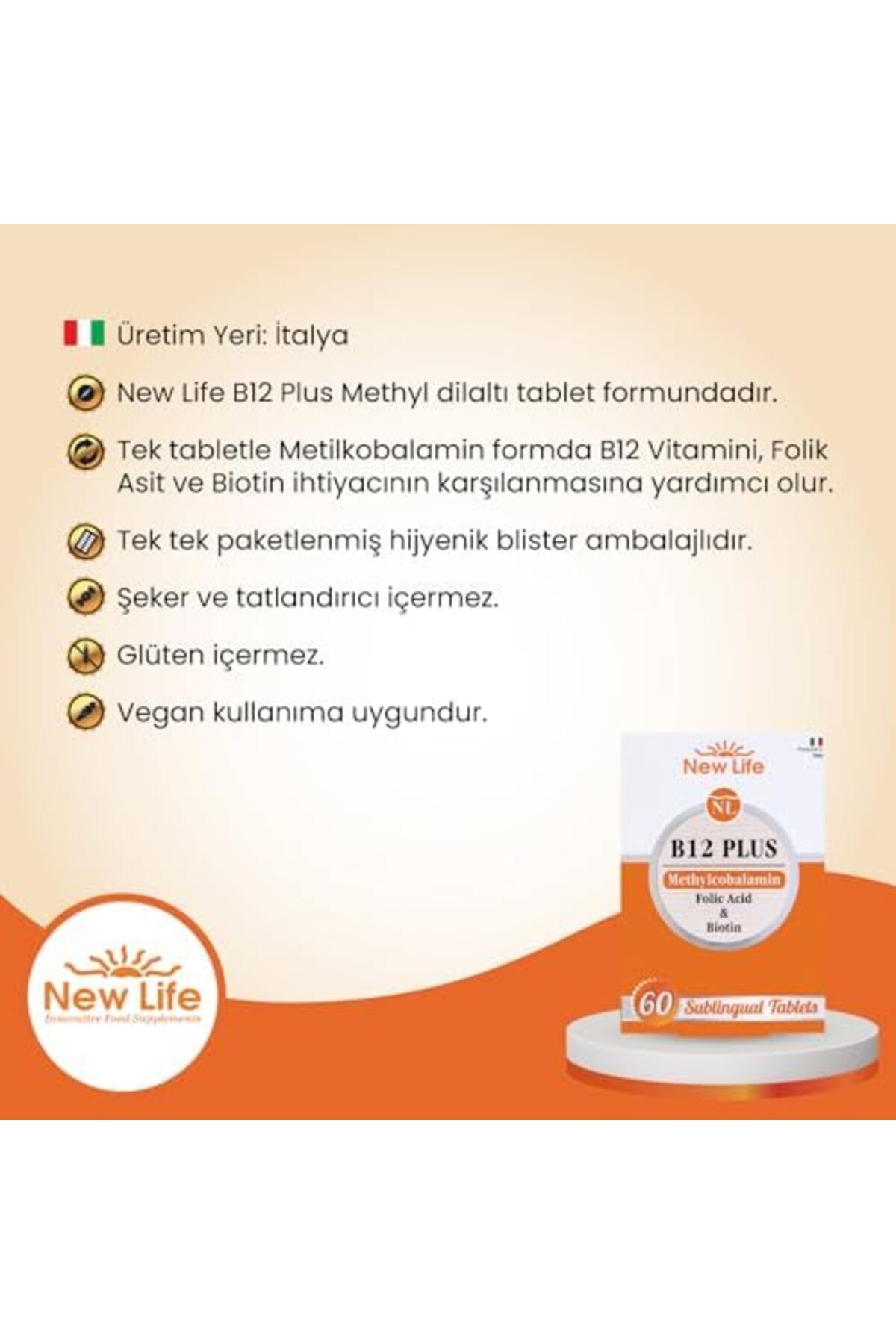 STOREMAX NewLife B12 PLUS Methylcobalamin Folik Asit Biotin 1178367