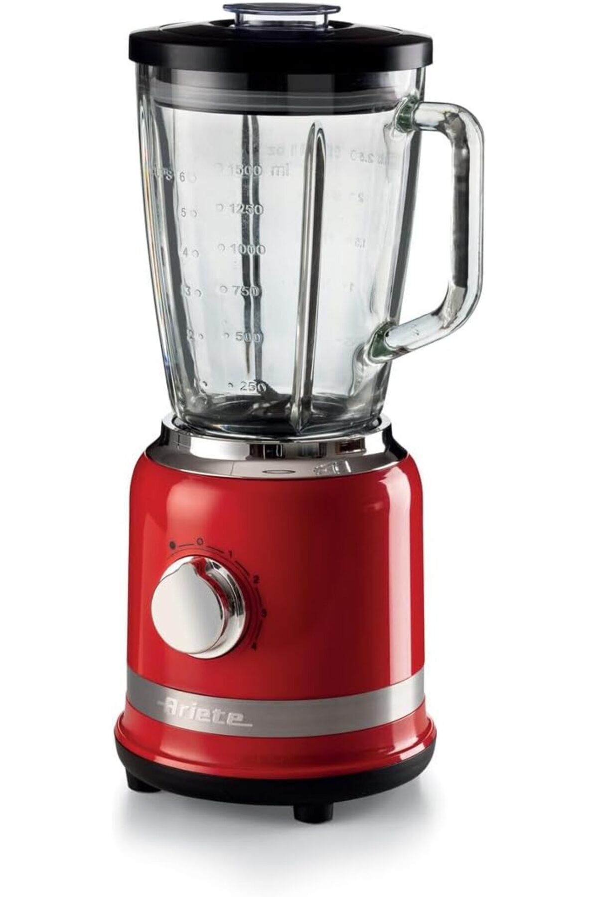 STOREMAX Kırmızı 0585/00-4 Paslanmaz Çelik Bıçak, 4 Hız Fonksiyonu, 1000 Watt, 1,5 Litre, Cam Hazne, Buz Kırm