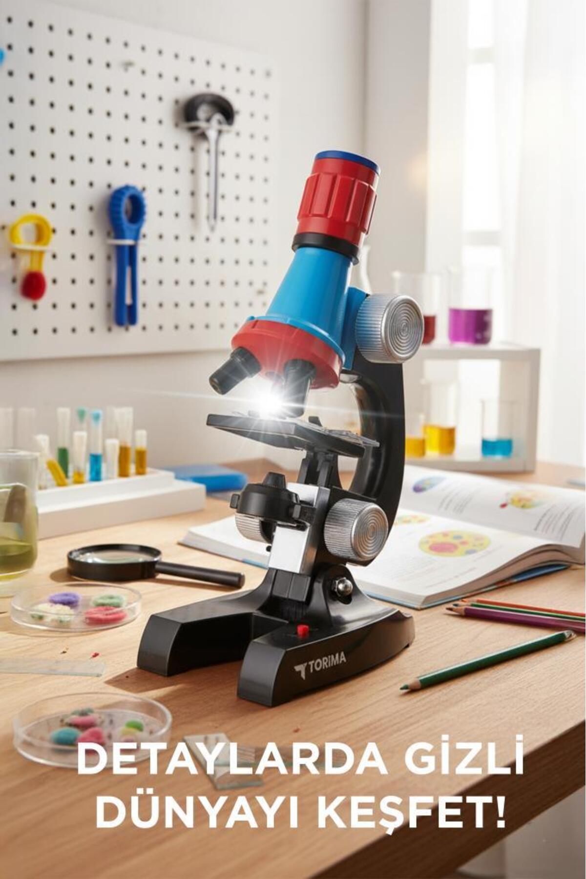 Torima Mikroskop Led Işıklı 6-12 Yaş Çocuklar İçin Eğitici Bilim Mikroskobu Seti TSM01 Siyah fotoğrafı 2 (önizleme)