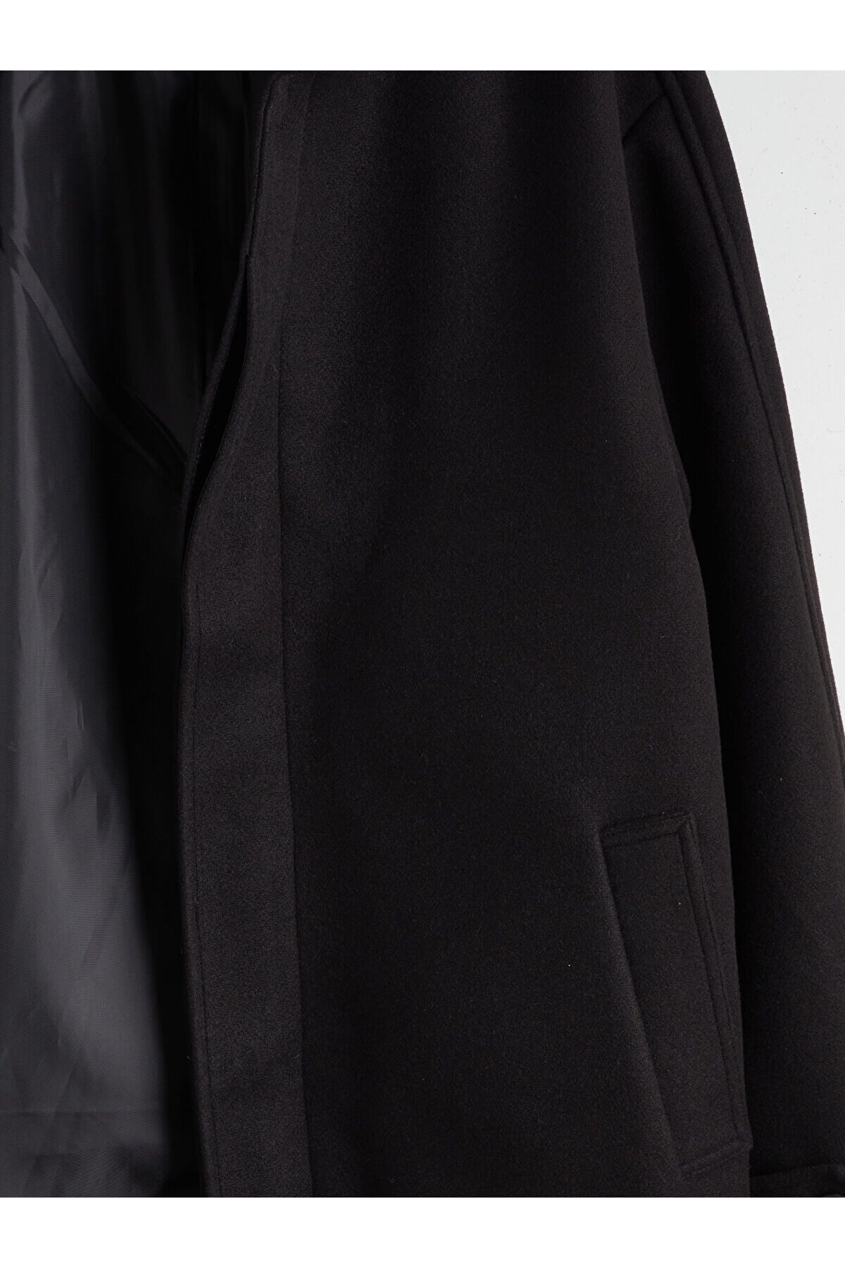 LCW Vision Standart Kalıp Erkek Kaşe Kaban — مشکی W5IV42Z8 — تصویر 8 از 8