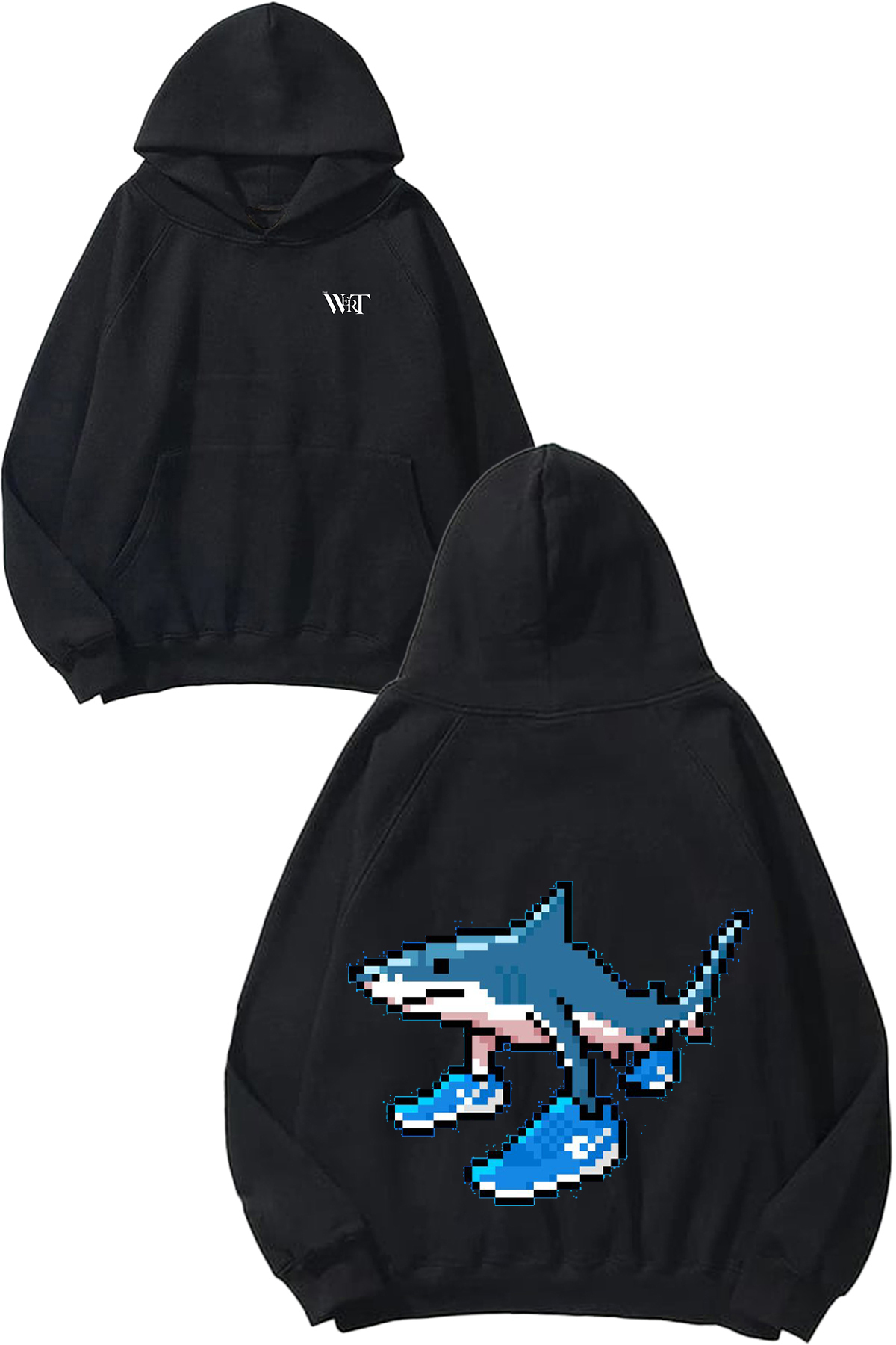 THEWERT Tralalelo Tralala Design Back Printed Black Hooded Sweatshirt