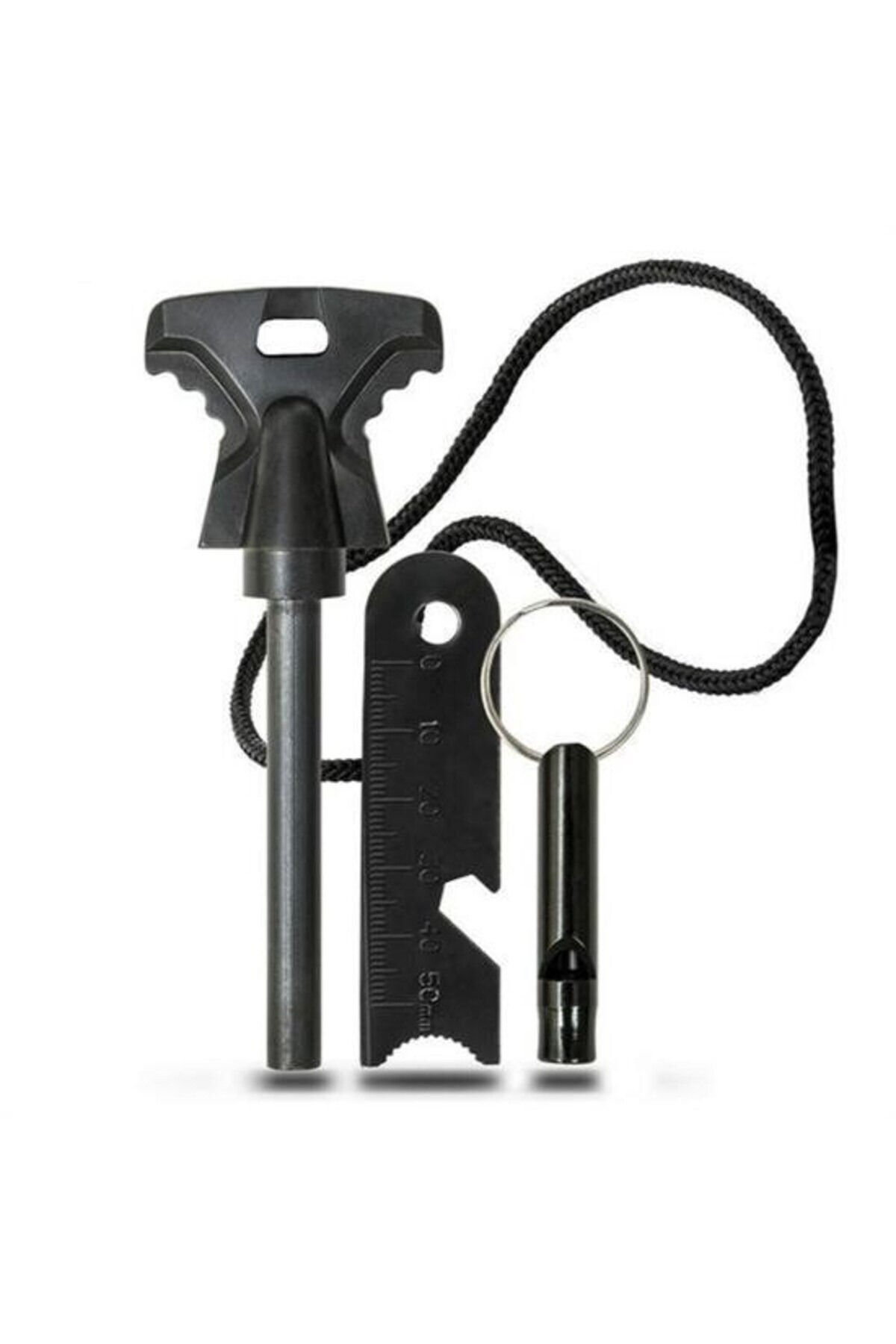 Calais BUFFER® Acil Durum Magnezyum Çubuk Çakmaktaşı Hayatta Kalma Ateş Başlatıcı Çakmak Kiti Düdük Hediyel