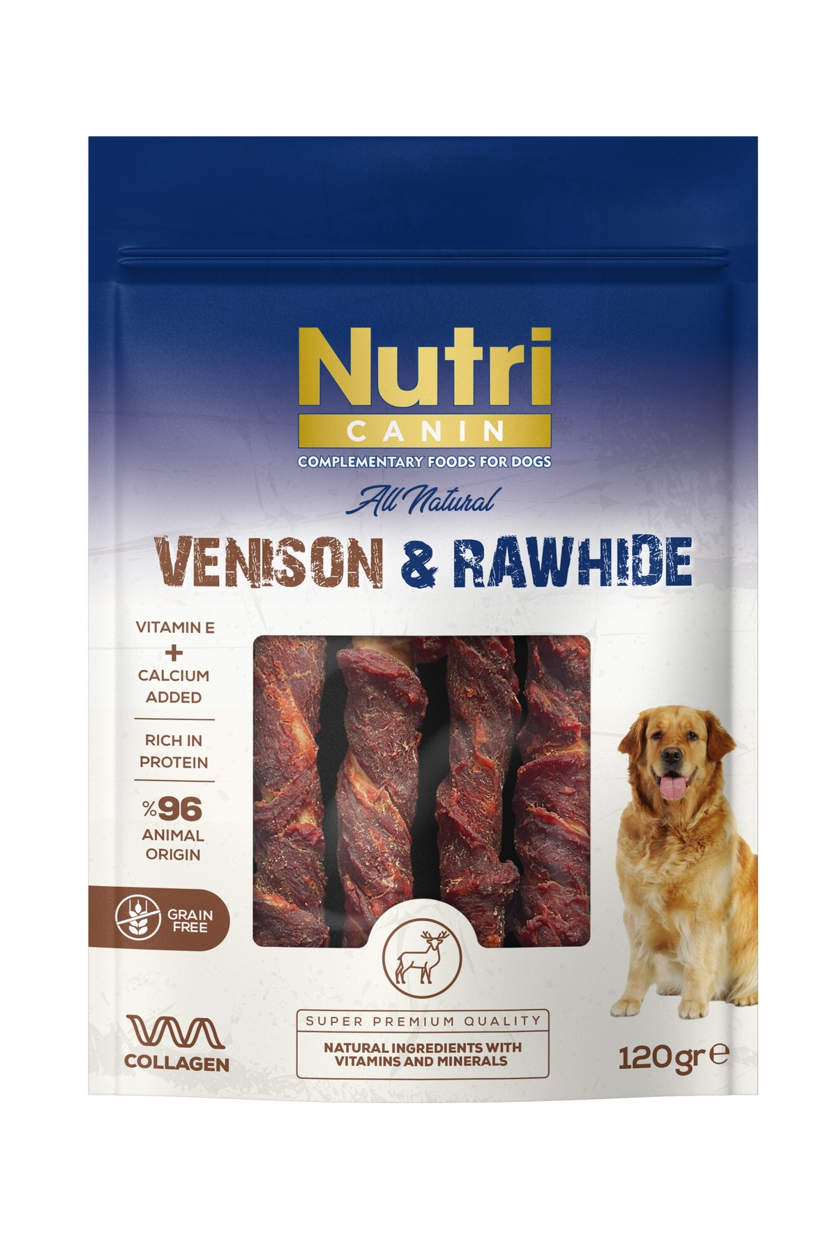 Canin Rawhide Geyik Eti Sargılı Kemik Köpek Ödülü 120 Gr.