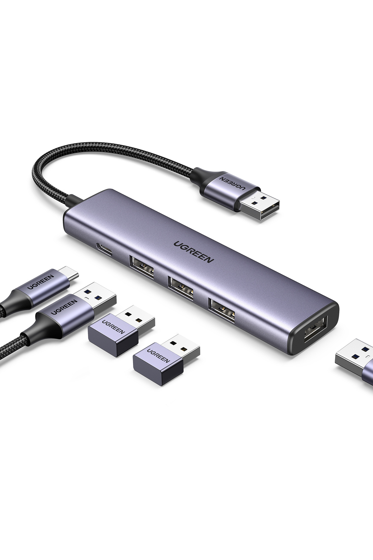 Ugreen USB Hub 4 USB 3.0 Bağlantı Noktası Veri Yuvası USB., 20805