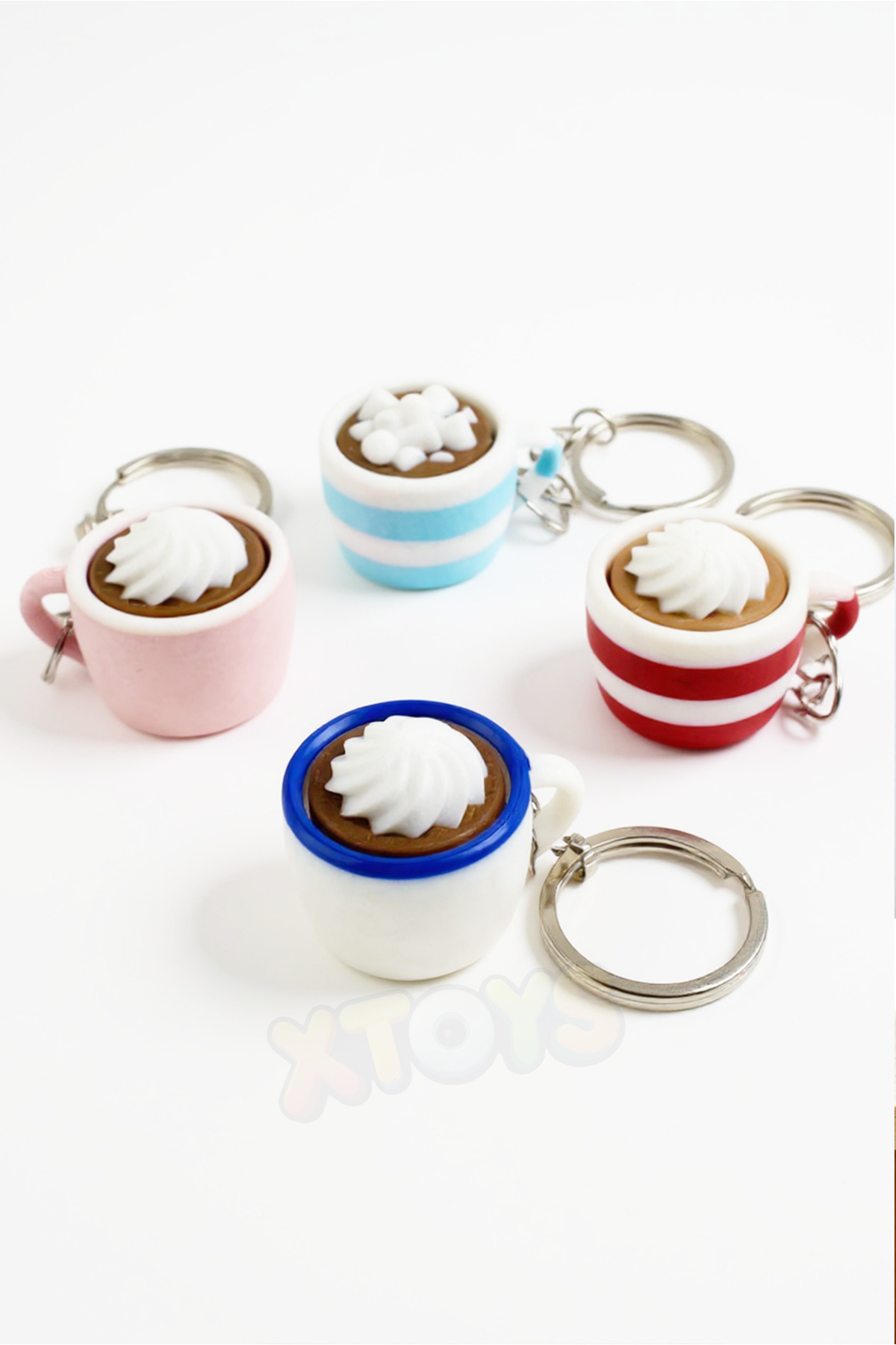 Xtoys CupClack Kahve Kupası Anahtarlık, Çanta Charmı ve Konsept Doğum Günü Hediye Oyuncak (Kırmızı-Beyaz) fotoğrafı 5 (önizleme)