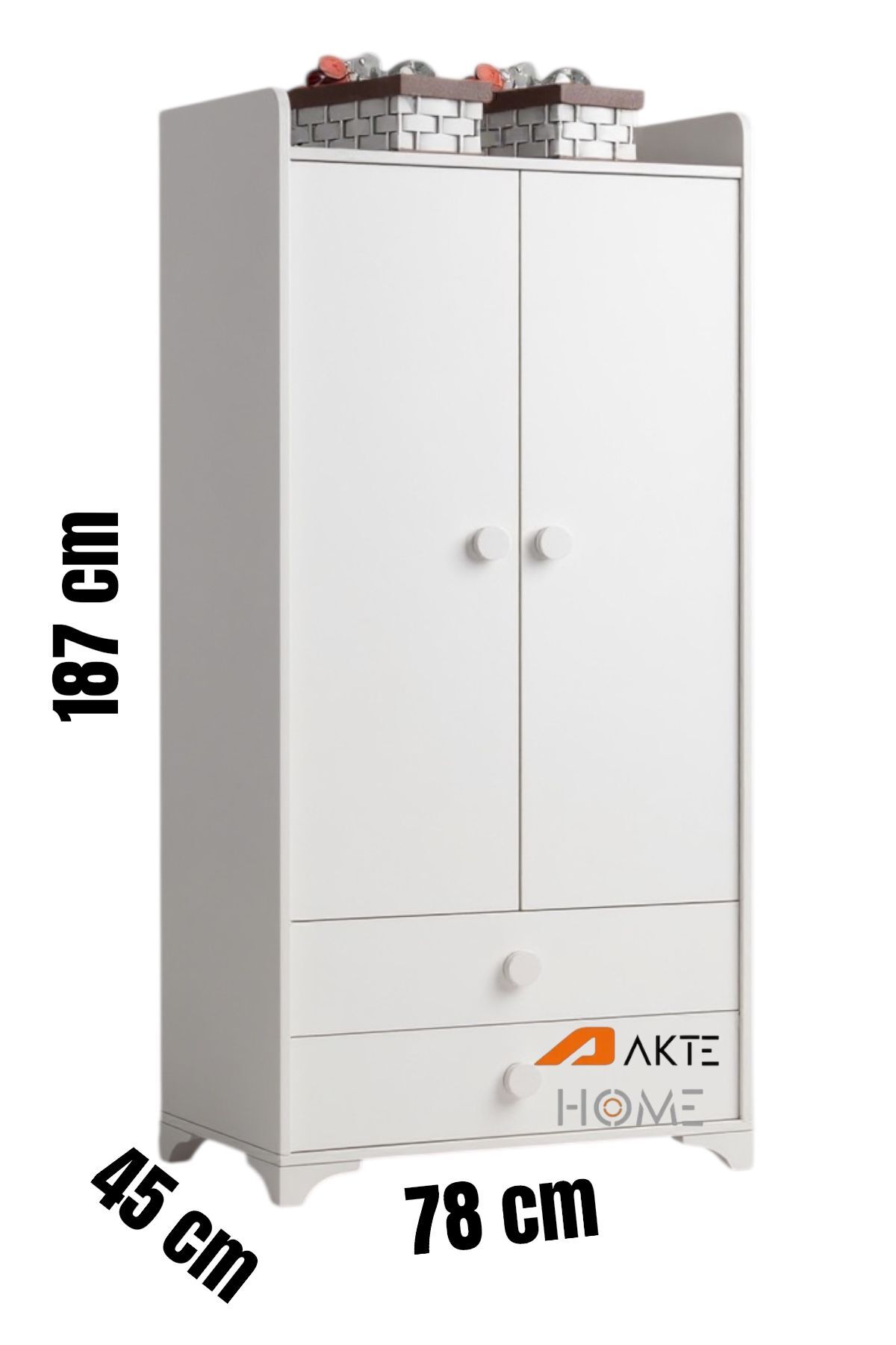 Aktehome 2 KAPAKLI ÇEKMECELİ DOLAP & GARDIROP ÇOÇUK BEBEK DOLAP & GARDIROP 048 SONOMO BEYAZ fotoğrafı 3 (önizleme)