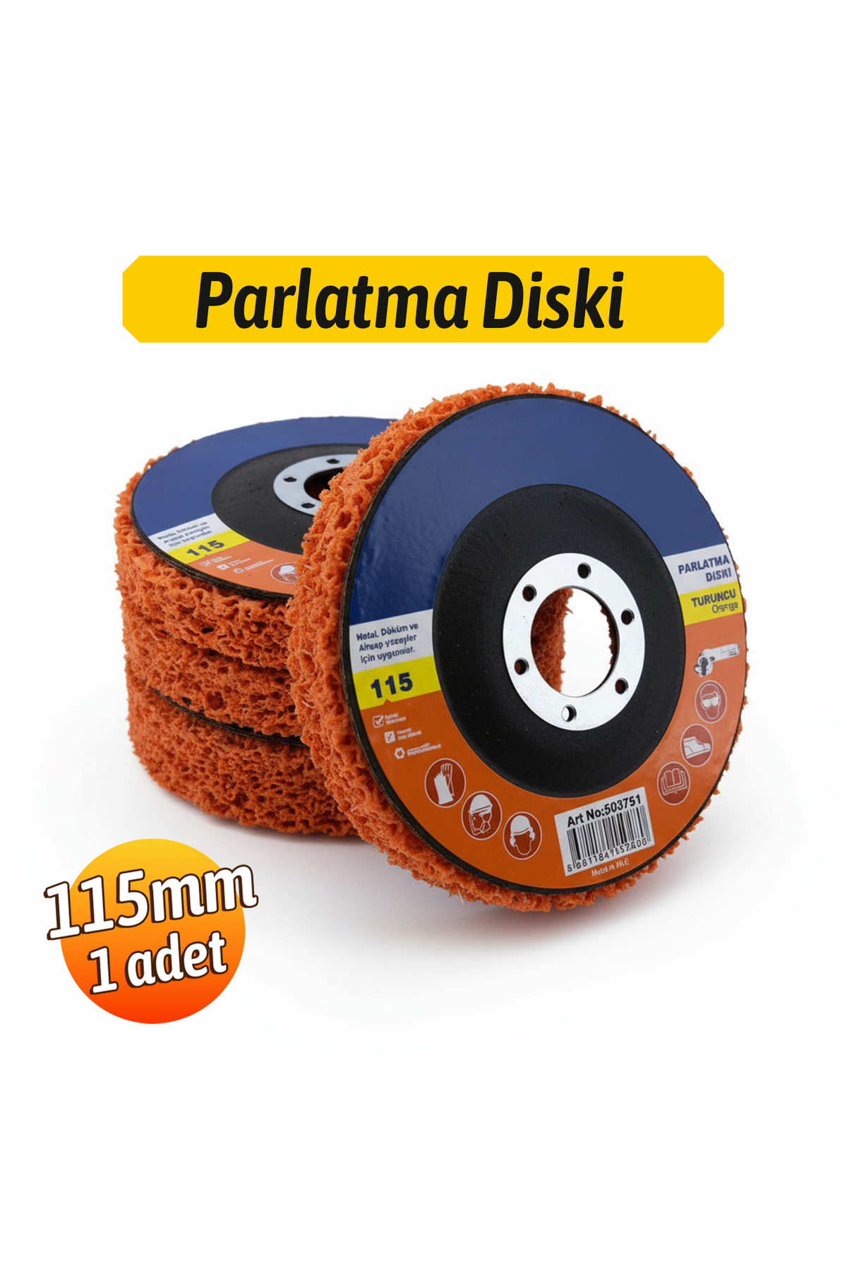 NZB Parlatma Pas Sökücü Diski Turuncu 115 mm Ahşap Metal Döküm